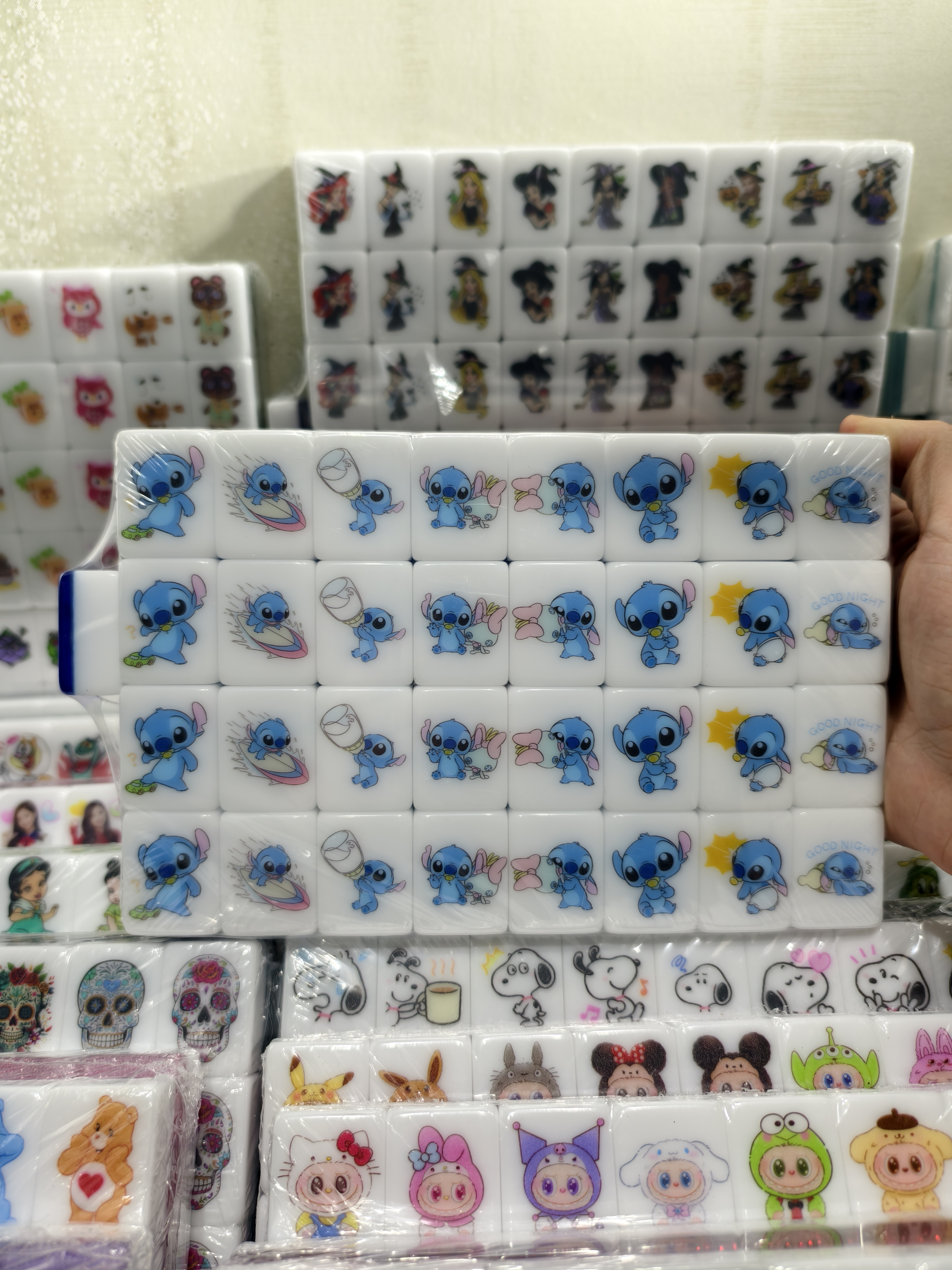 Push Tile Game 2 Player Set（ Baby stitch vs angel ）65 Tiles 