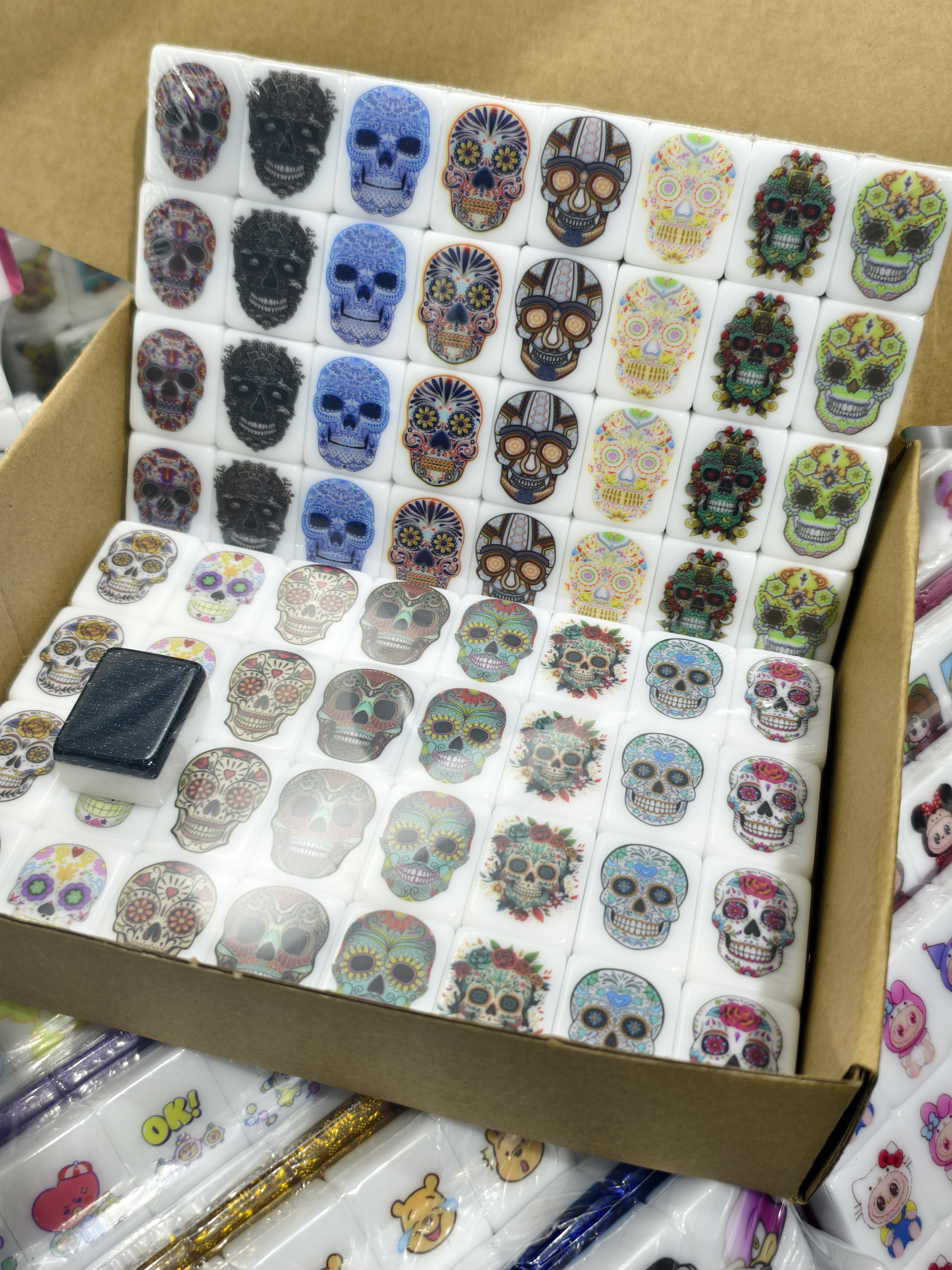 Push Tile Game  2 Player Set（ Sugarskull ）65 Tiles