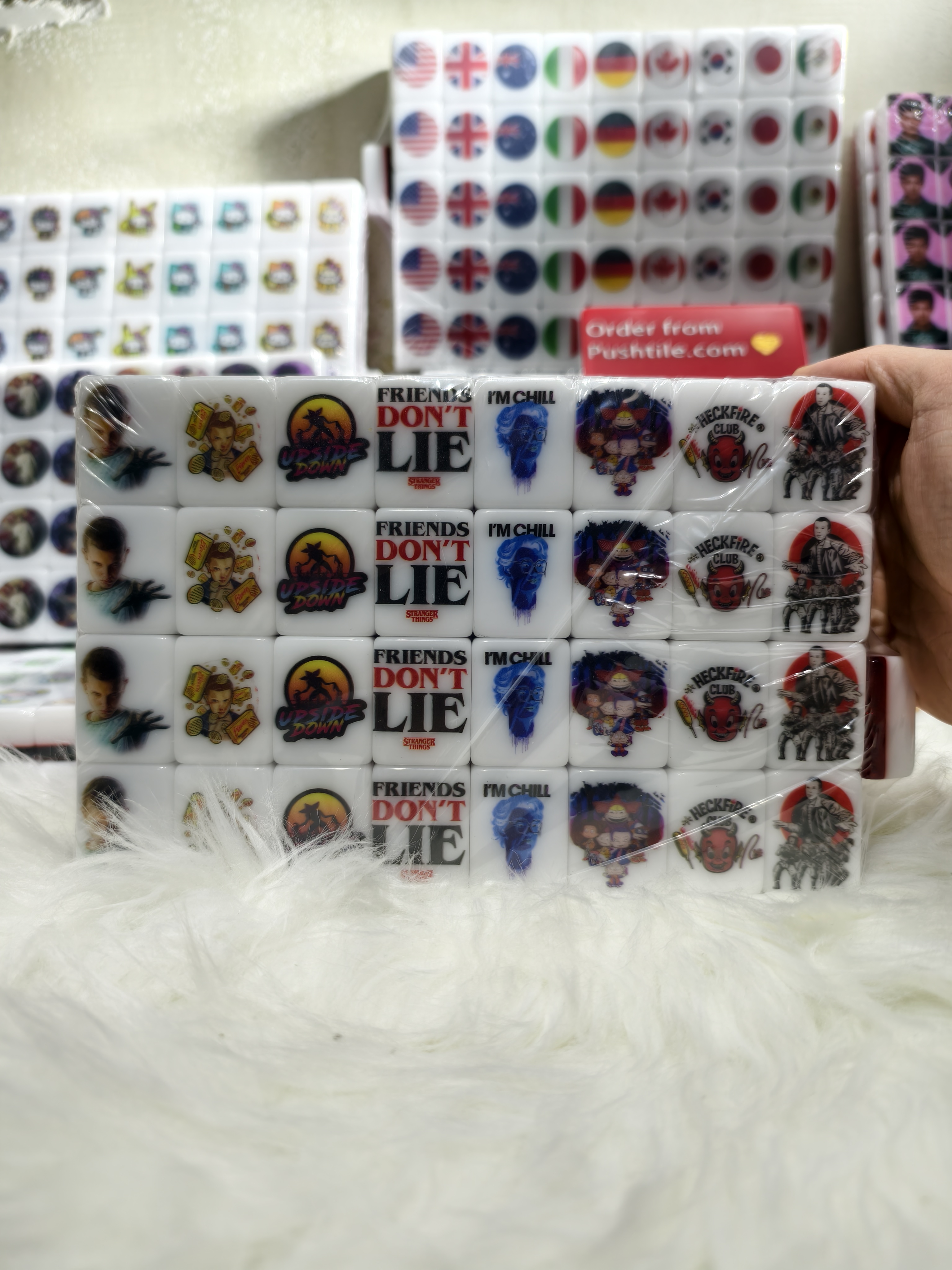 Push Tile Game 2 Player Set（ Stranger things ）65 Tiles