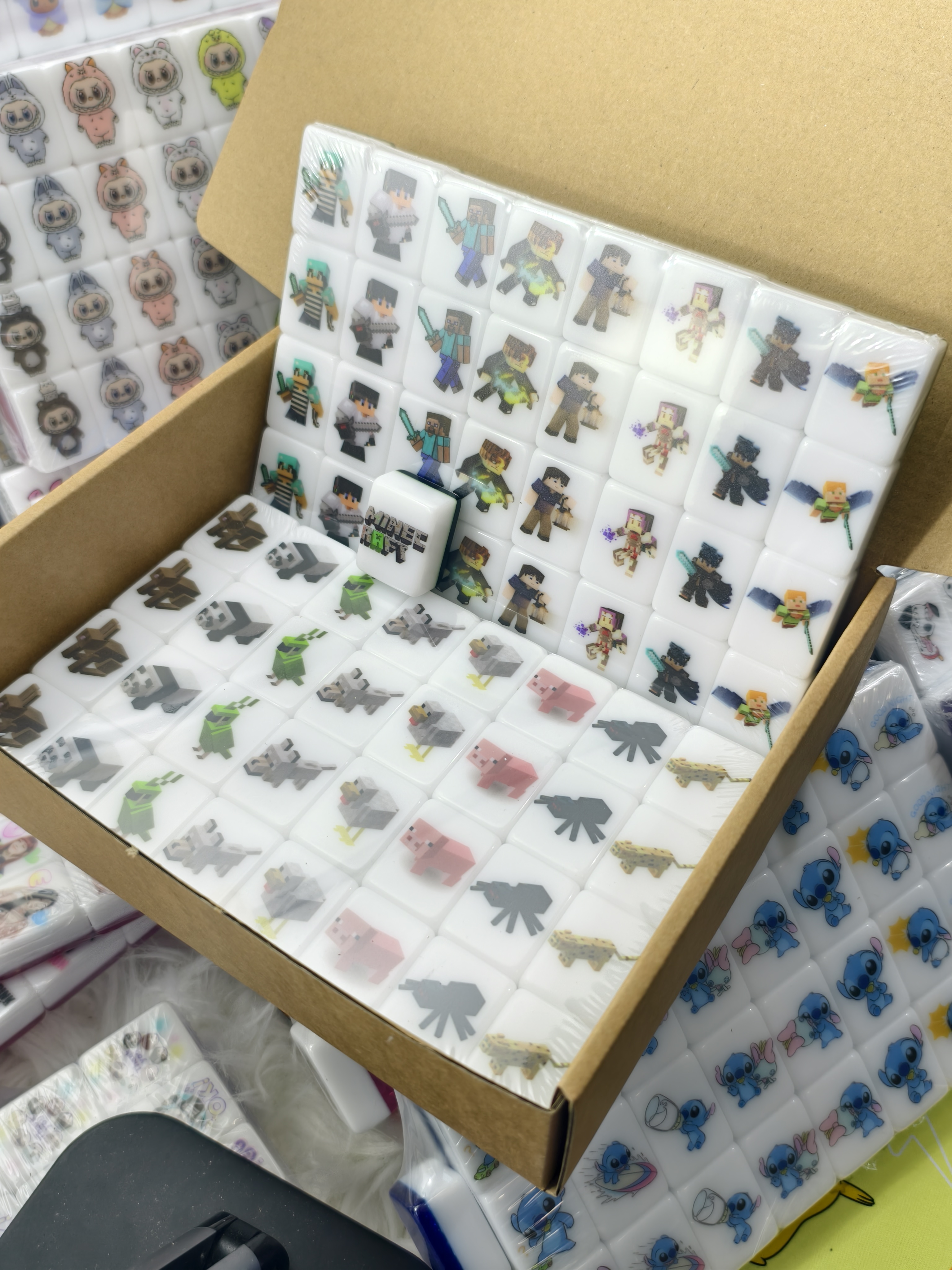 Push Tile Game  2 Player Set（ Minecraft ）65 Tiles