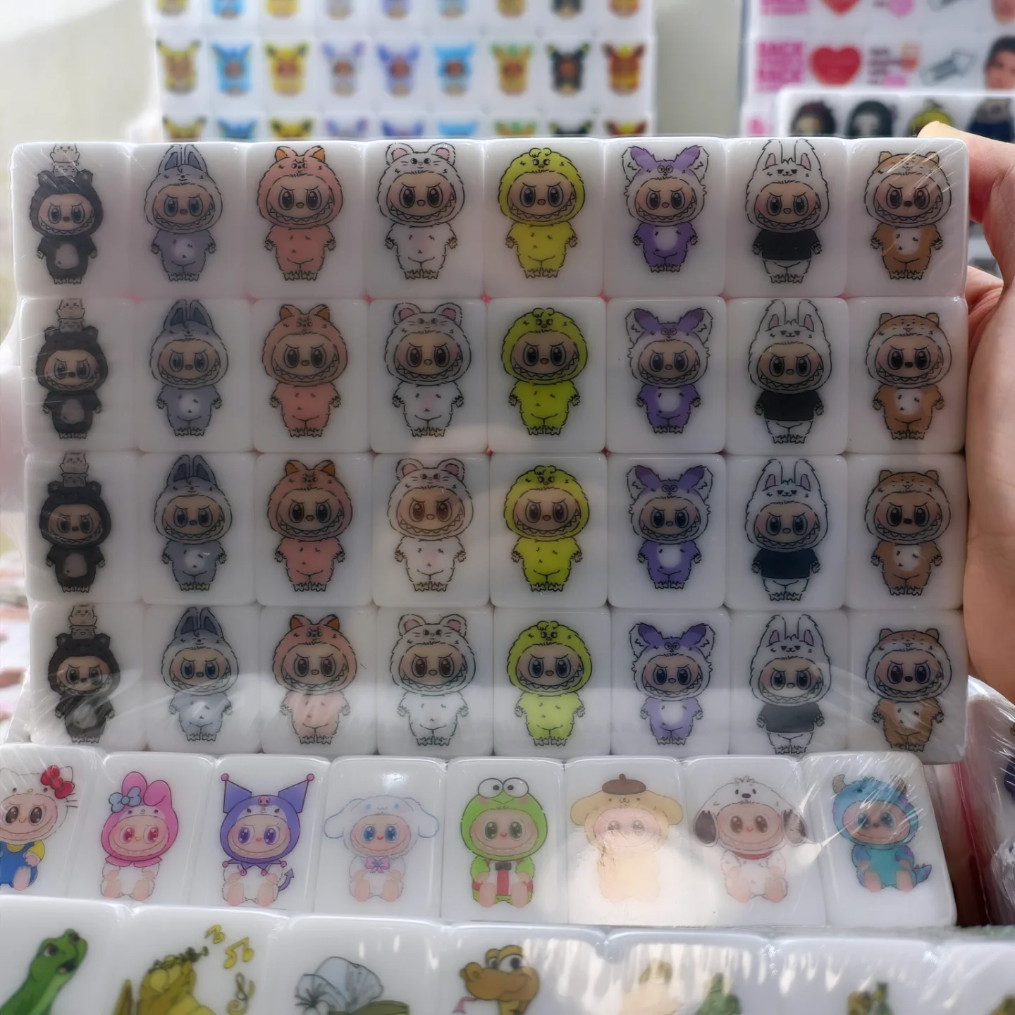 Push Tile Game 2 Player Set（ Labubu animal cosplay ）65 Tiles