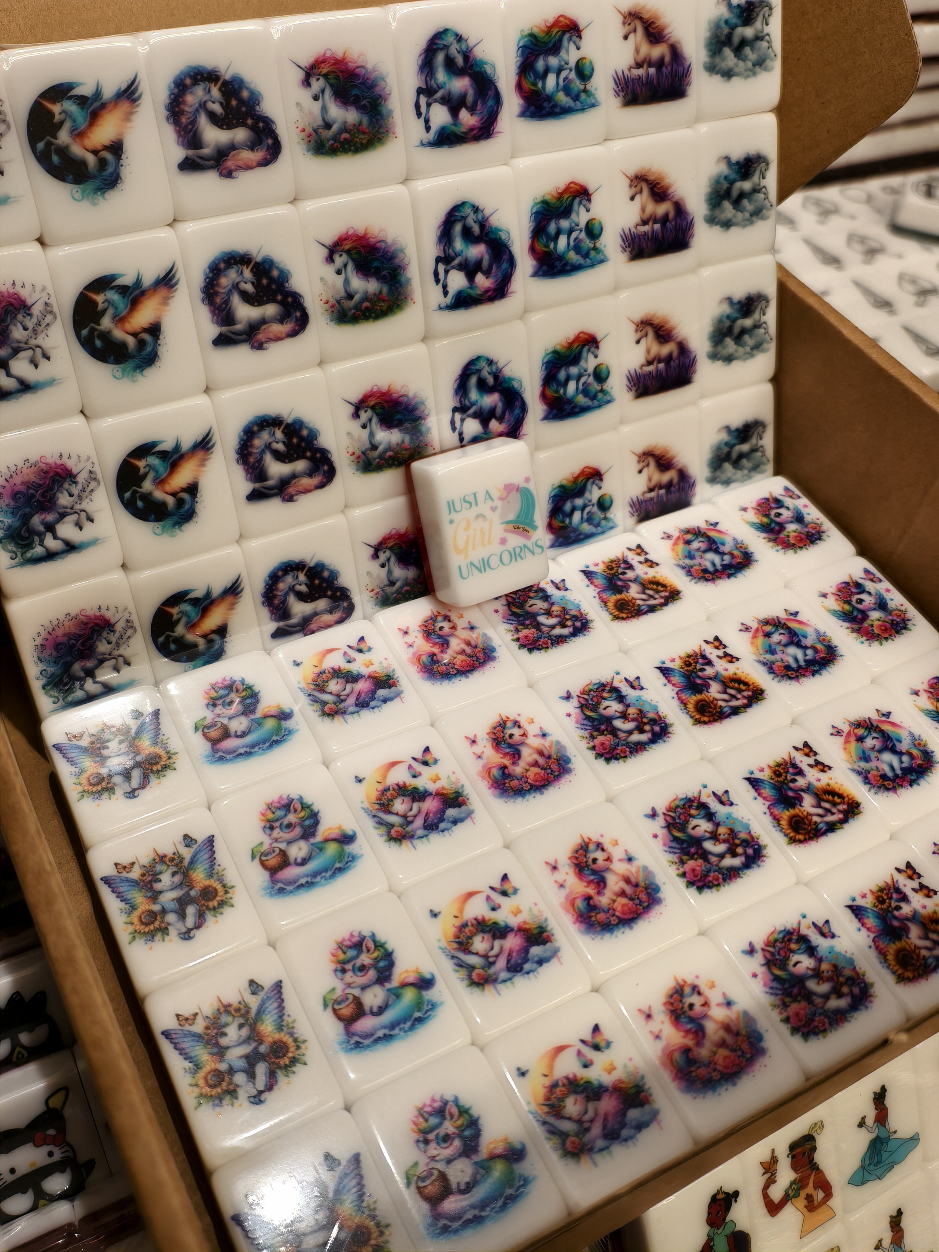 Push Tile Game 2 Player Set（ Unicorn Girl ）65 Tiles