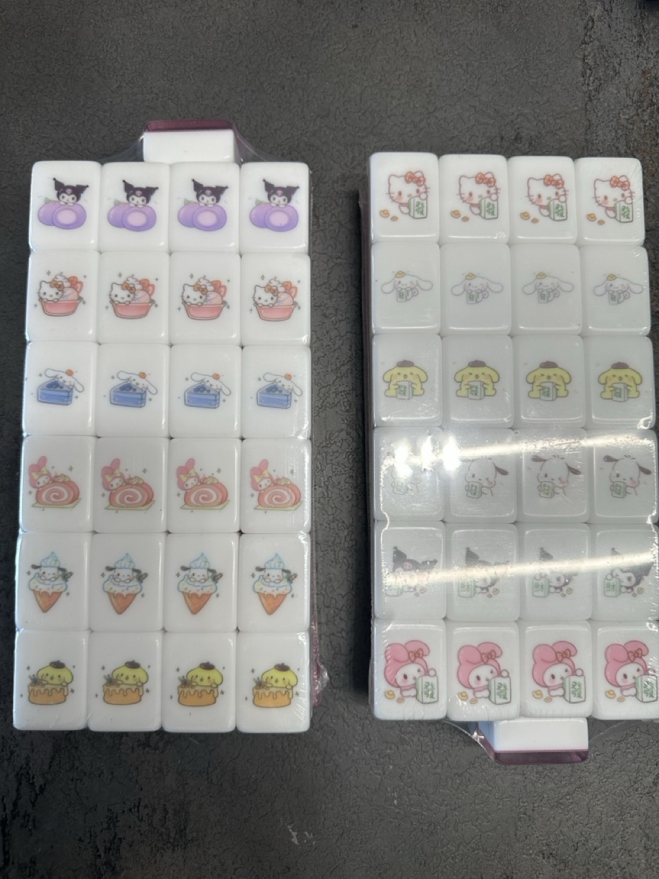 Push Tile Mahjong Tile Game 49 tiles Light Purple ( Sanrio Dessert Collection ) tiktok new viral trending rummy dominos