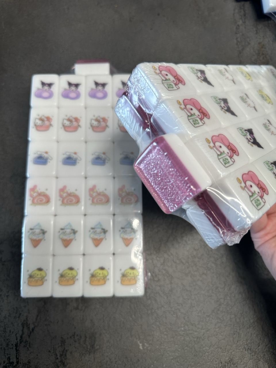 Push Tile Mahjong Tile Game 49 tiles Light Purple ( Sanrio Dessert Collection ) tiktok new viral trending rummy dominos