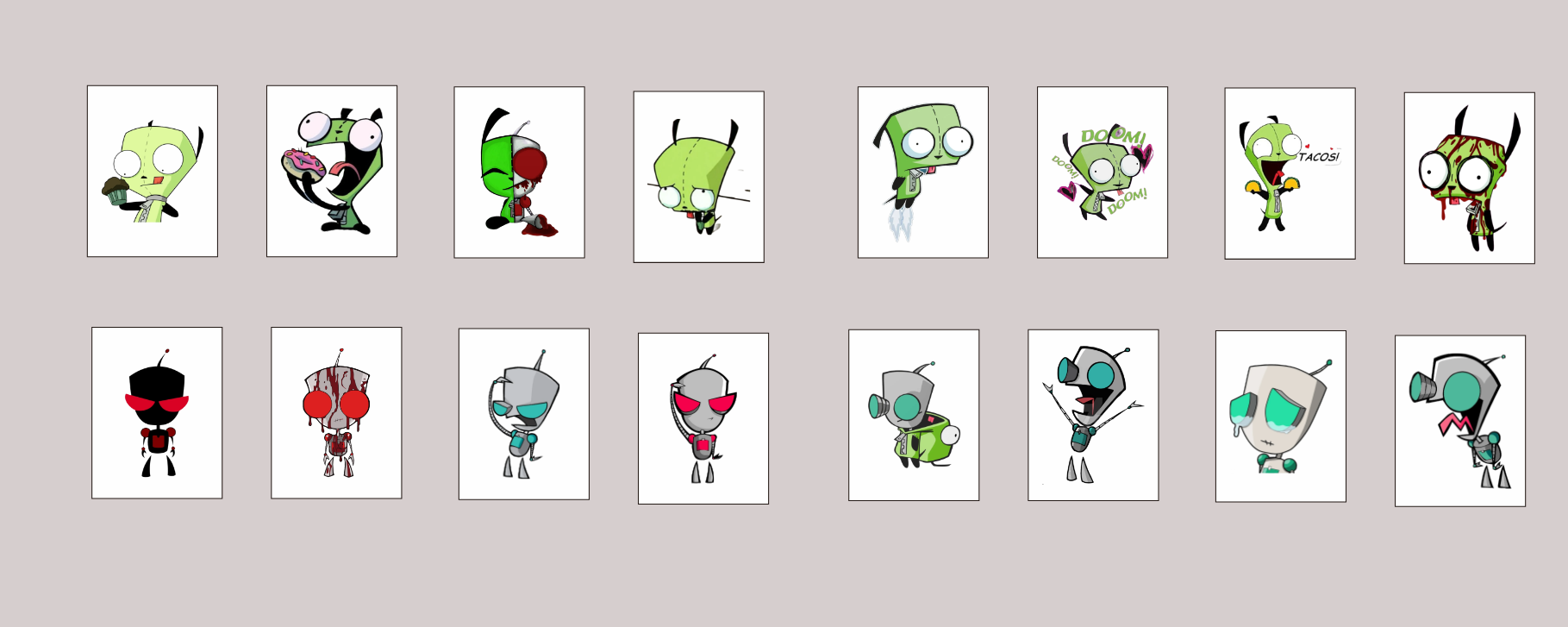 PushTile Mahjong Tile Game Obsidian Light Green 65 tiles ( Invader Zim ) tiktok new viral trending rummy dominos