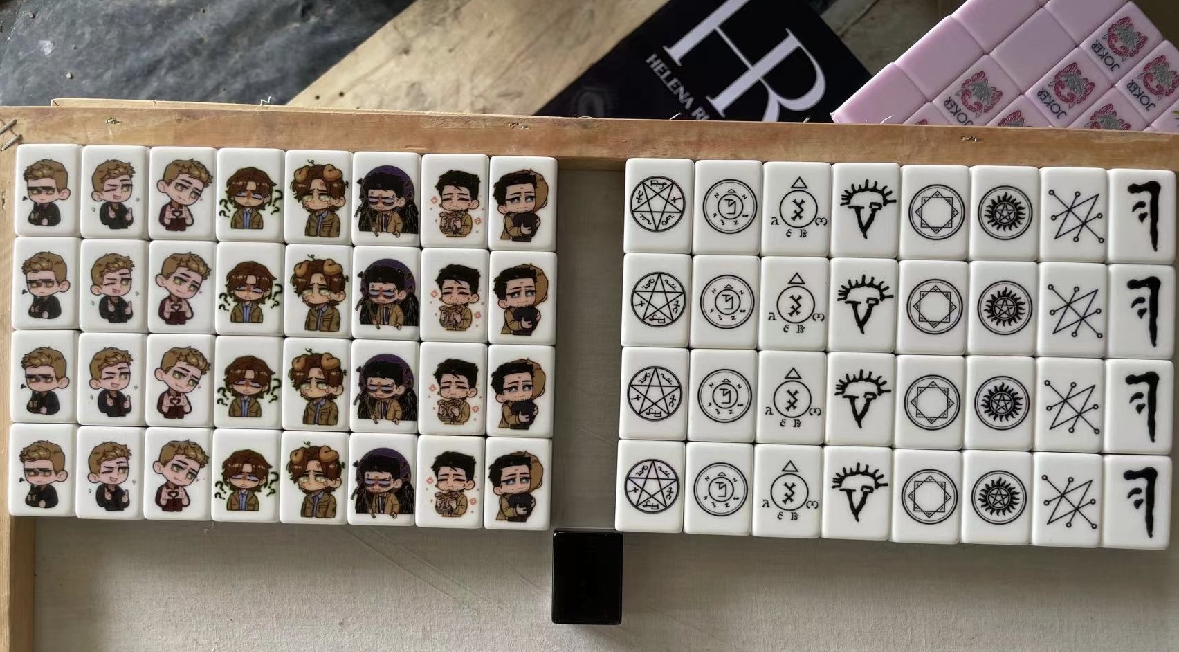 Push Tile Mahjong Tile Game Obsidian Black 65 tiles ( Supernatural Set ) tiktok new viral trending rummy dominos