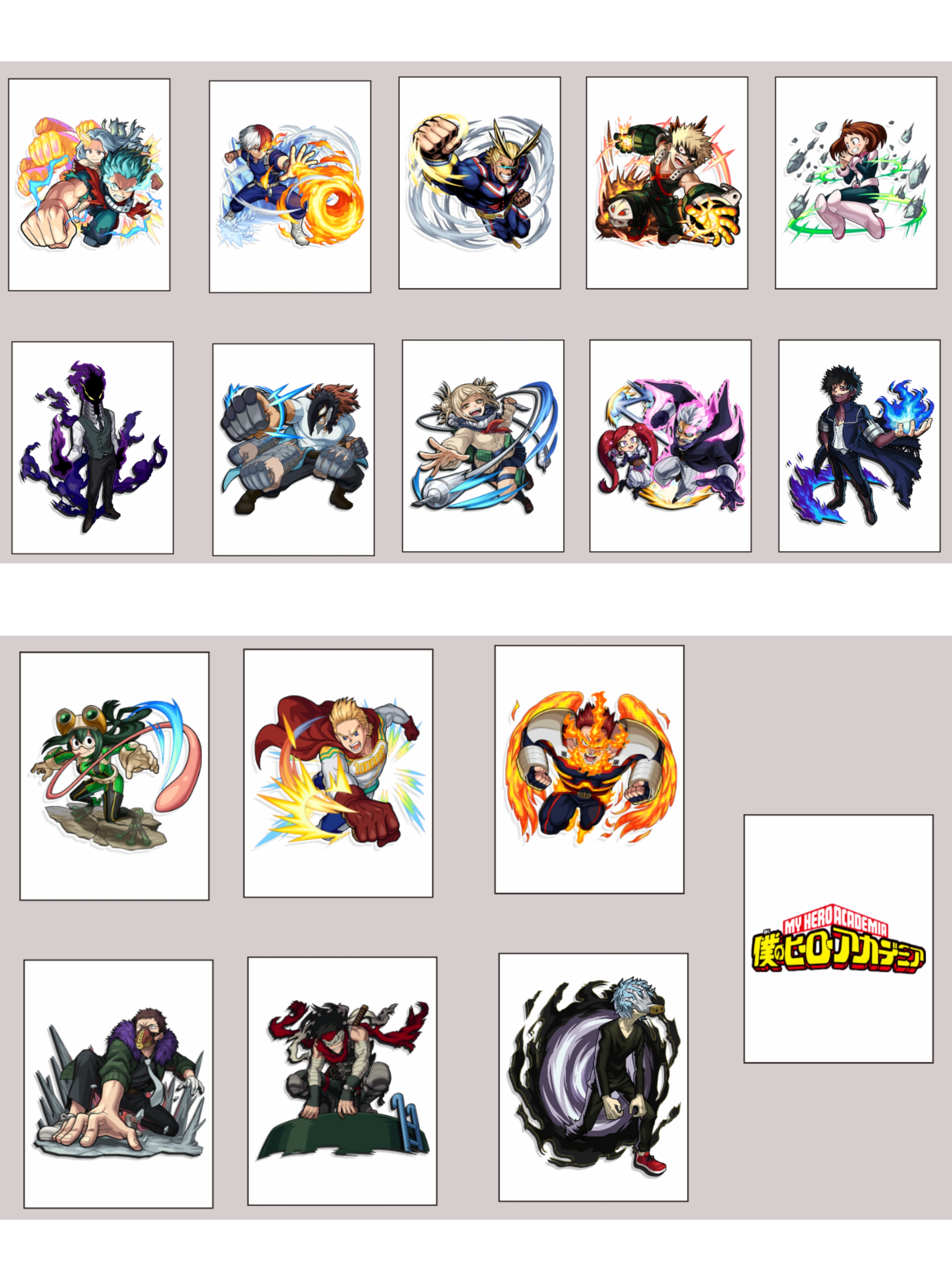 Push Tile Game 2 Player Set（ My Hero Academia ）65 Tiles
