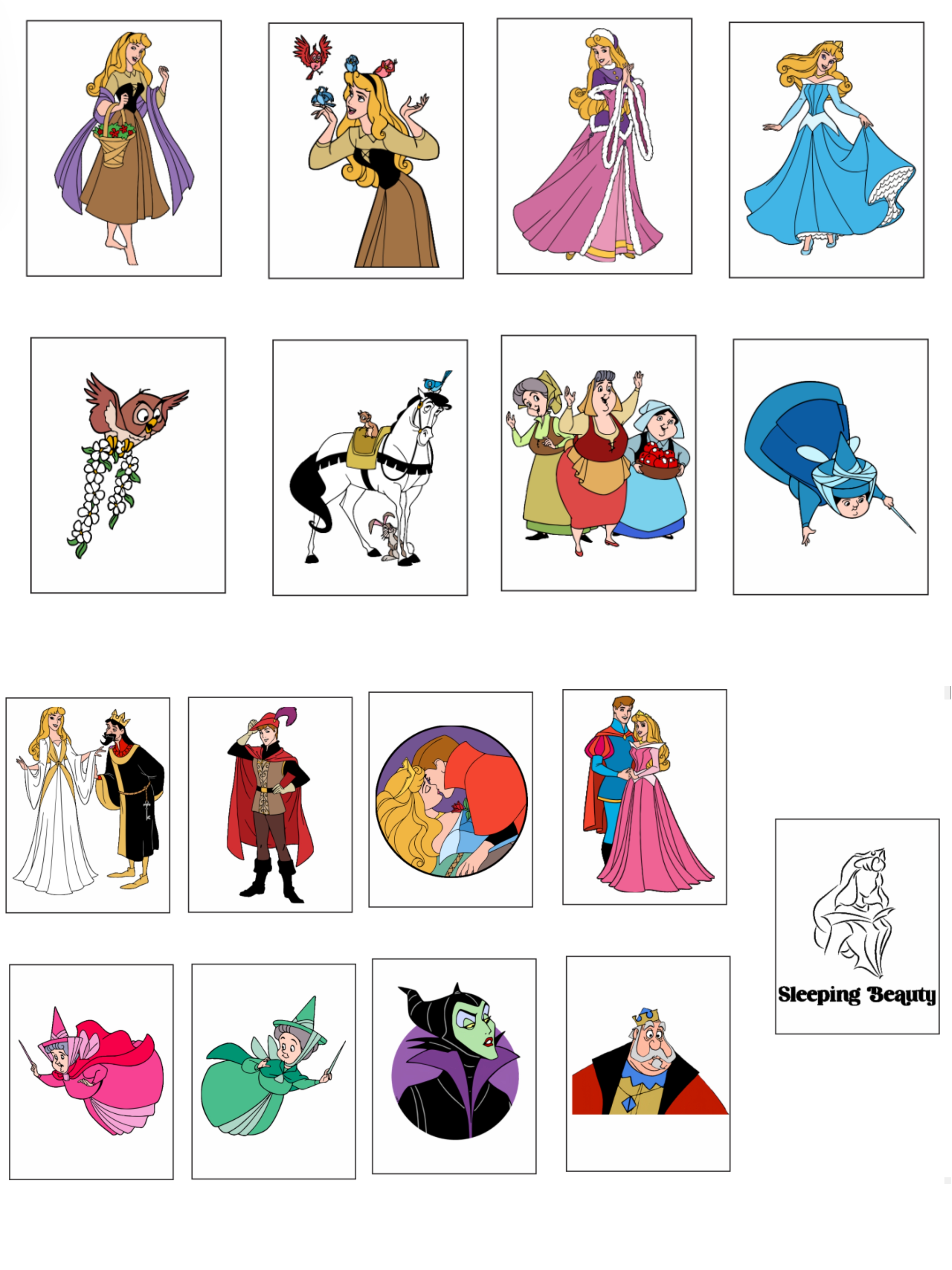 Push Tile Game 2 Player Set（ Sleeping Beauty ）65 Tiles