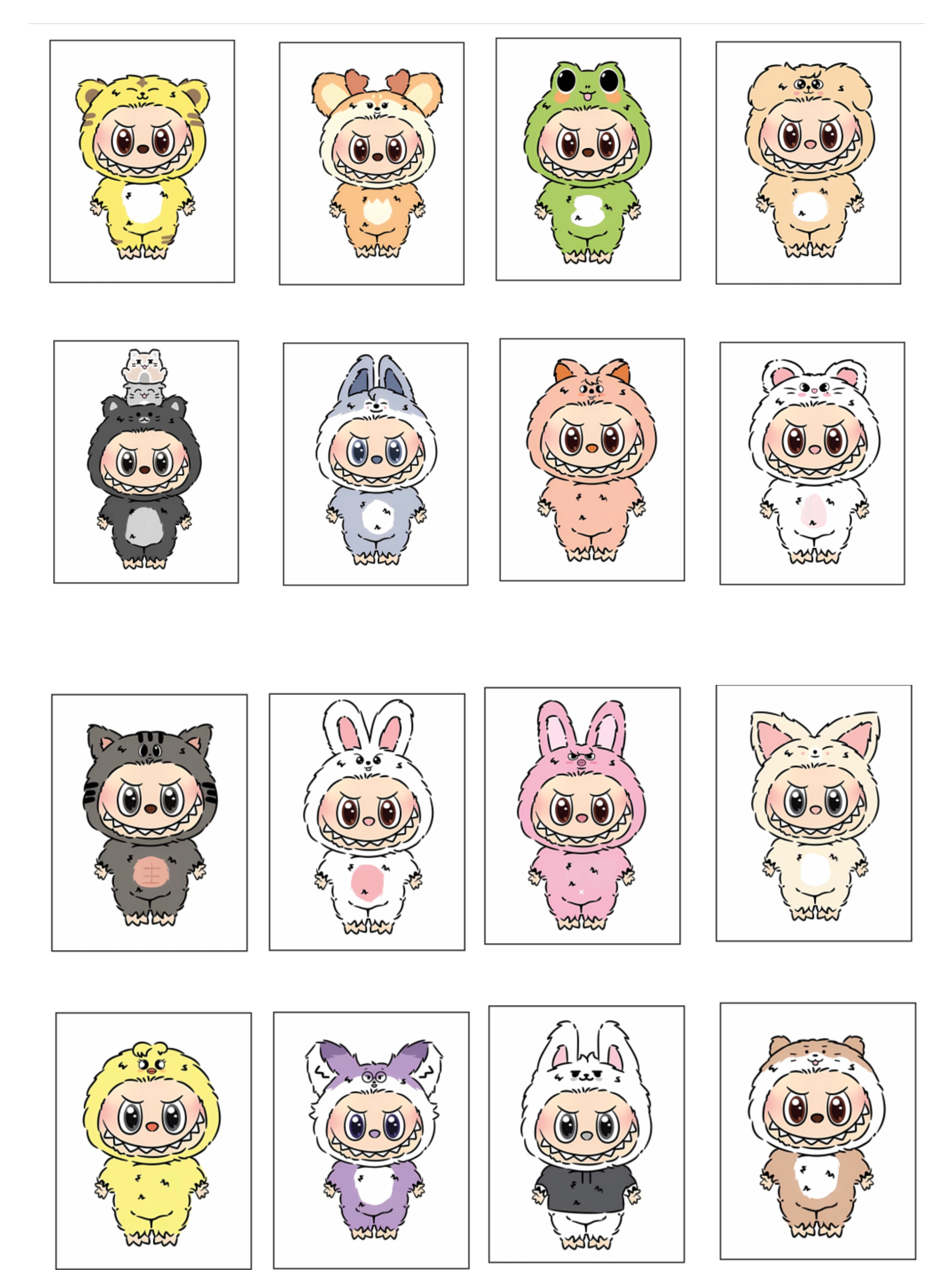 Push Tile Game 2 Player Set（ Labubu animal cosplay ）65 Tiles