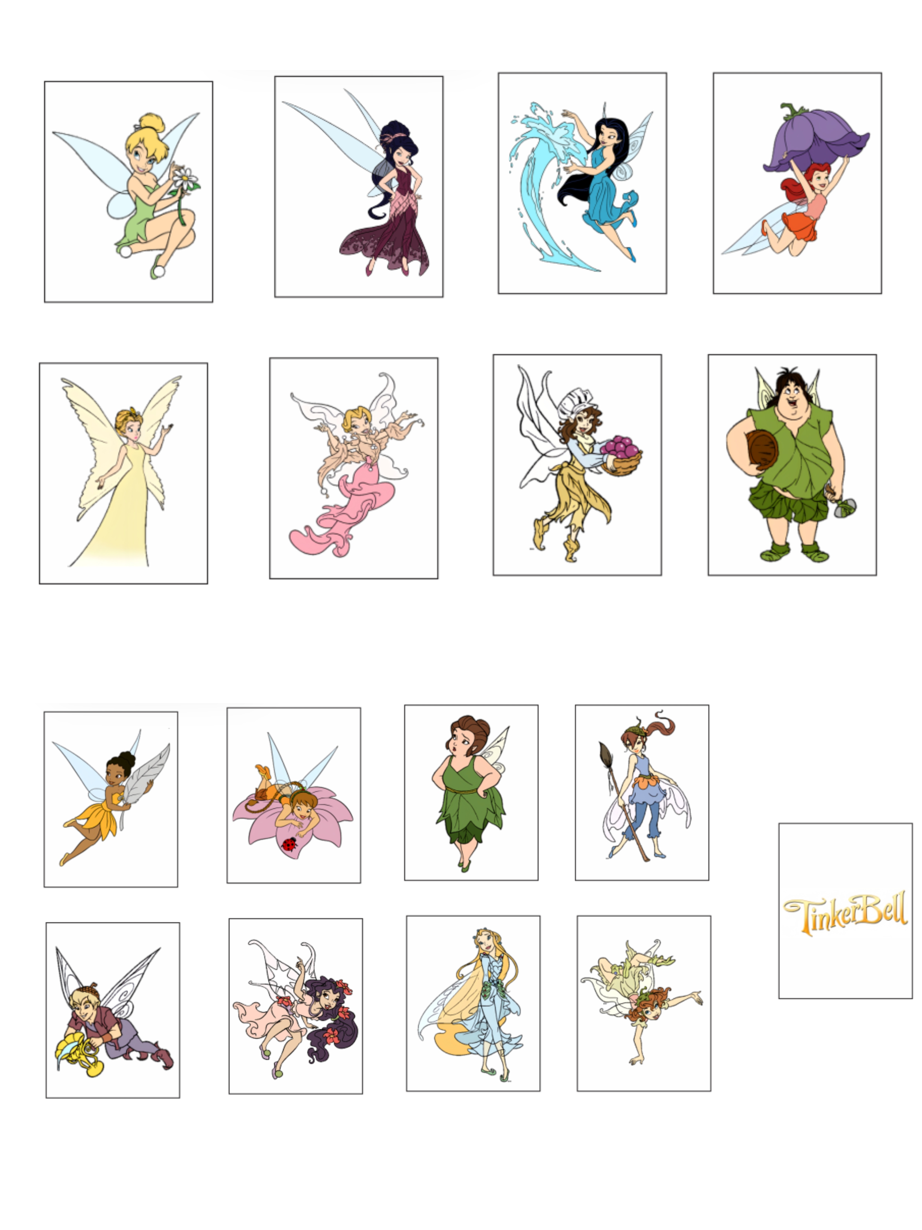 Push Tile Game  2 Player Set（ Tinkerbell ）65 Tiles