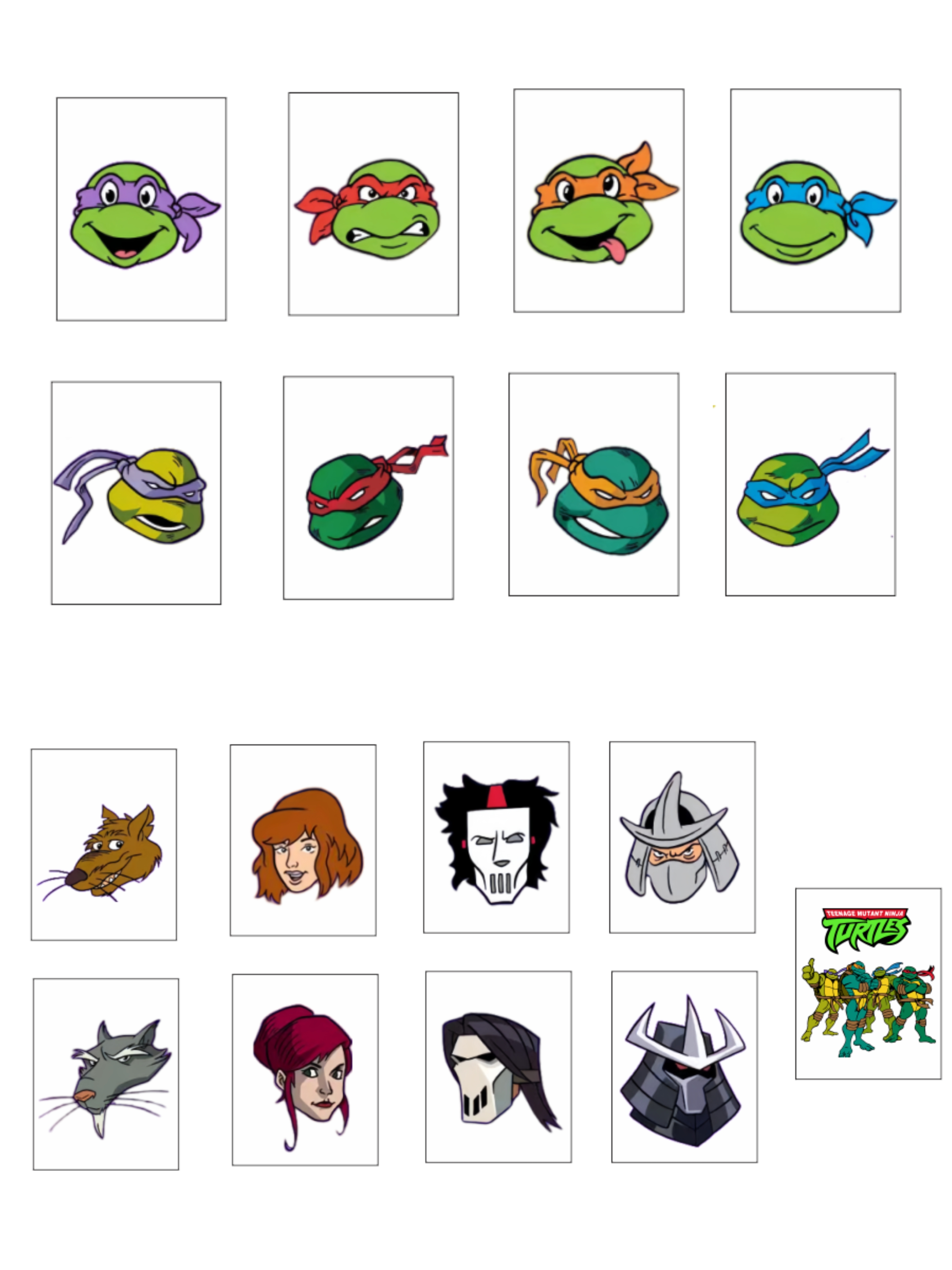 Push Tile Game  2 Player Set（ Teenage Mutant Ninja Turtles TMNT ）65 Tiles