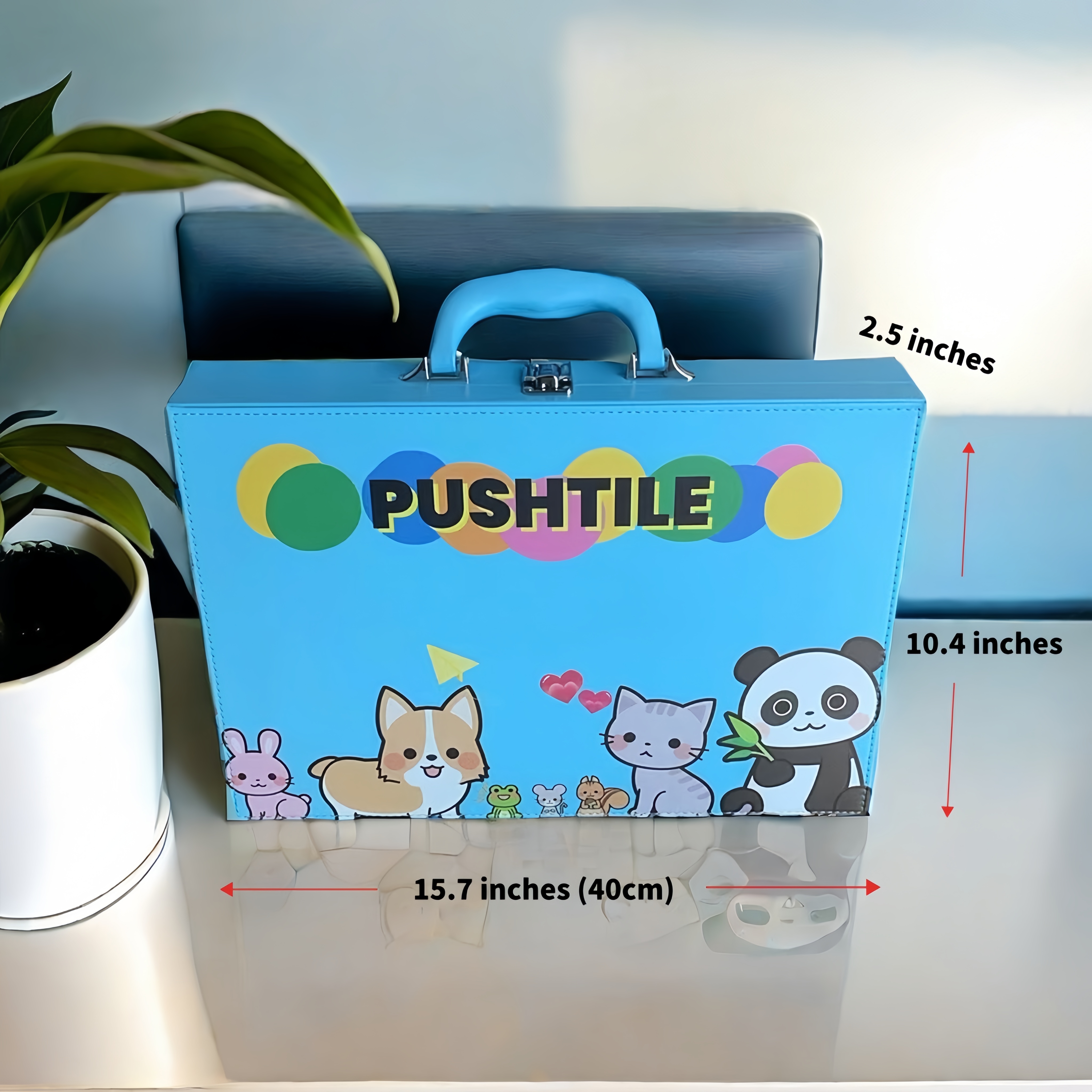 Pre-Order Premium Sky Blue PU Leather Tile Carrying Case 