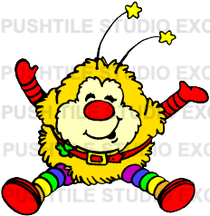 Push Tile Game 2 Player Set ( Rainbow Brite 1980s - Colour Kids & Sprite ) 65 Tiles