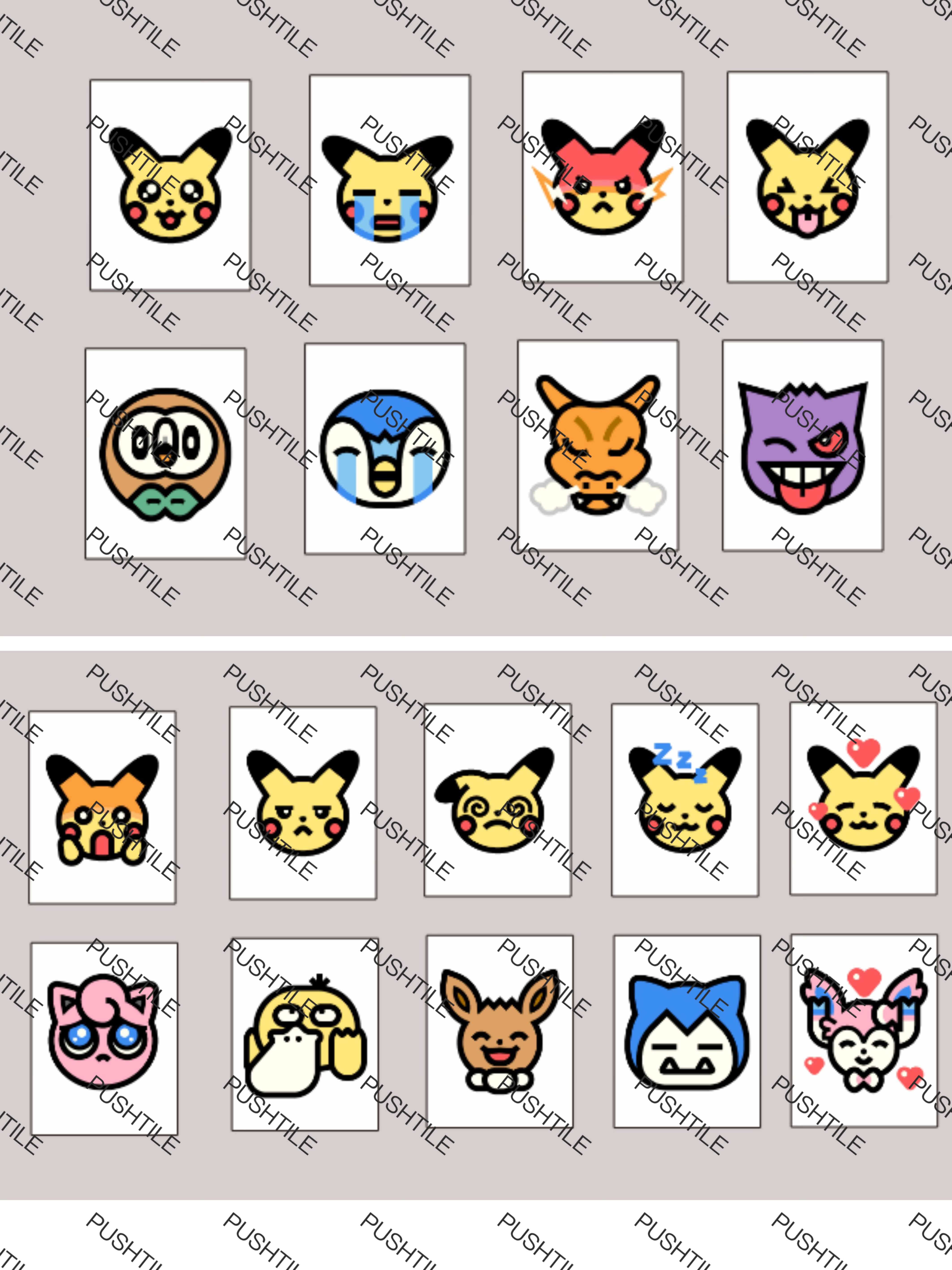 Push Tile Game Deluxe 2 Player Set（ Pokemon - Pikachu VS Friends ）91 Tiles