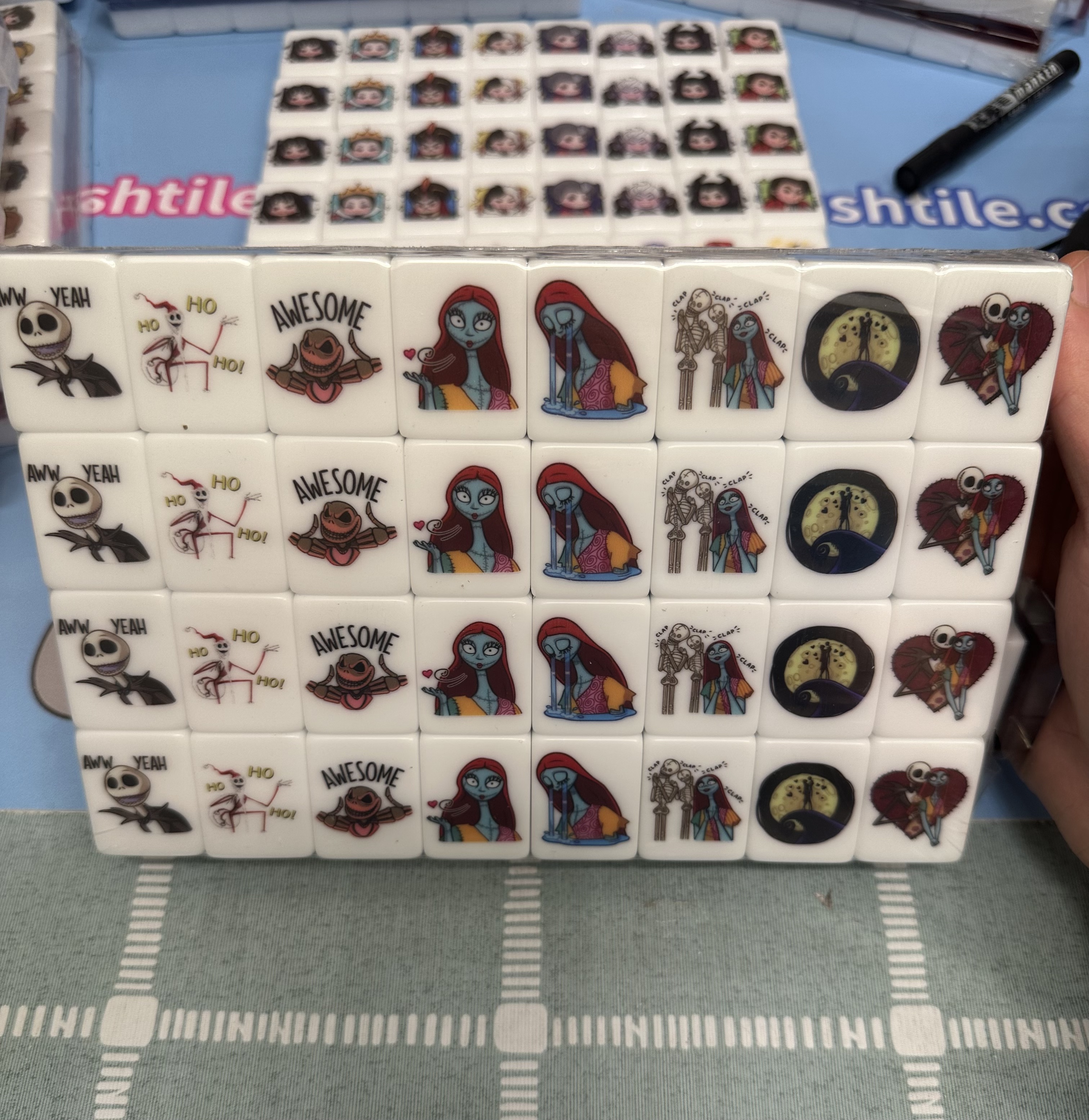  Pre-Release Push Tile Game 2 Player Set（ Nightmare Before Christmas ）65 Tiles