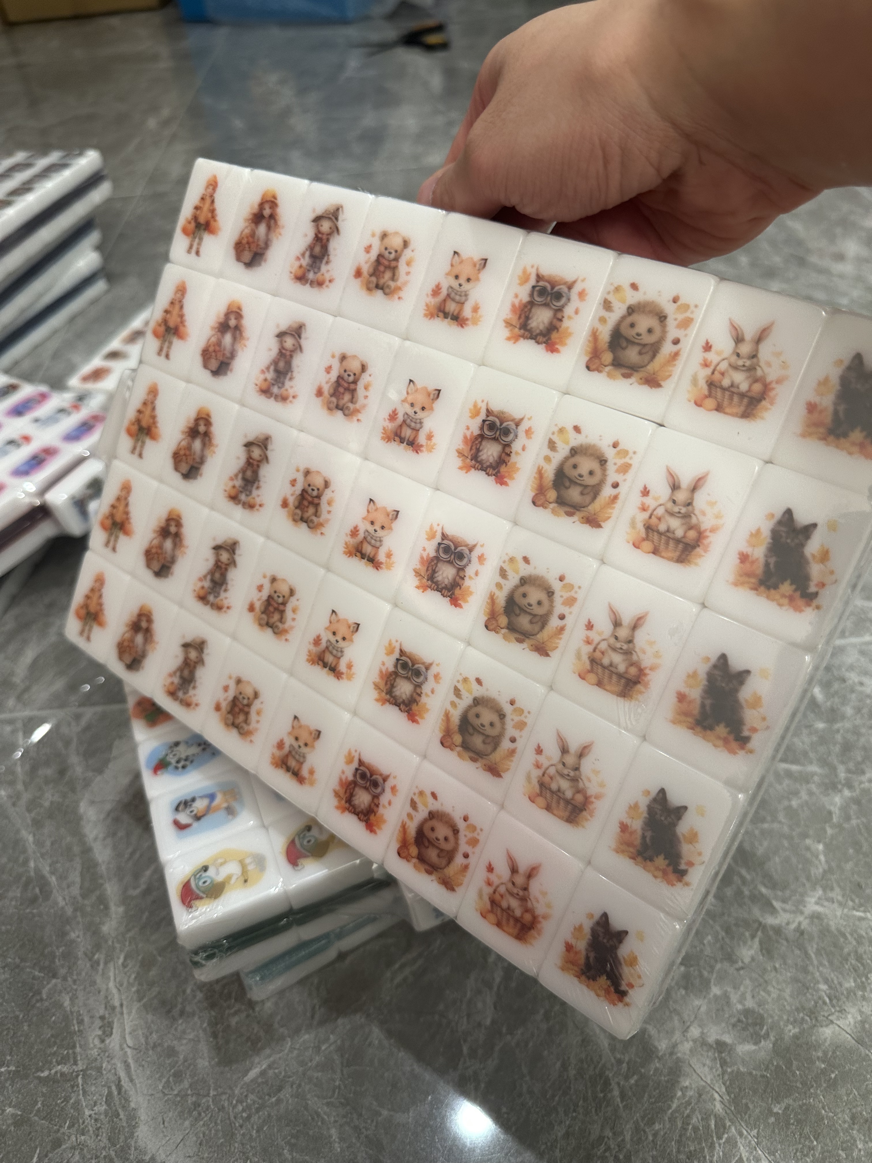 Push Tile Game Deluxe 2 Player Set（ Season Collection - Fall ）91 Tiles