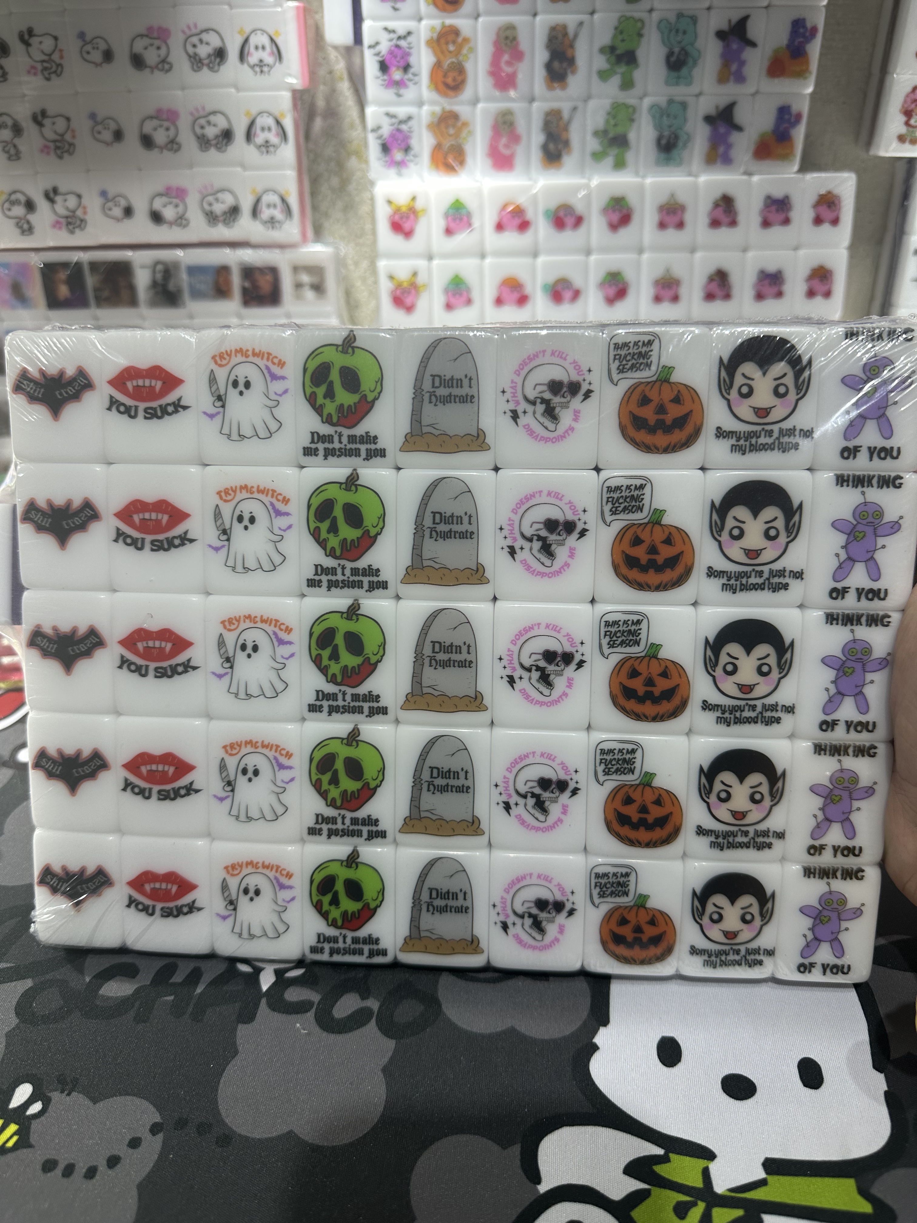 Push Tile Game Deluxe 2 Player Set（ Halloween Sarcasm VS Pun ）91 Tiles