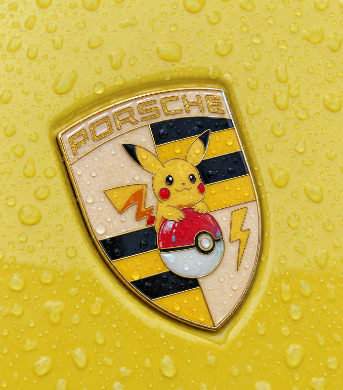 [Heritage Enamel Custom Car Badge - Pikachu | Master Artisan Hand-Painted Emblem