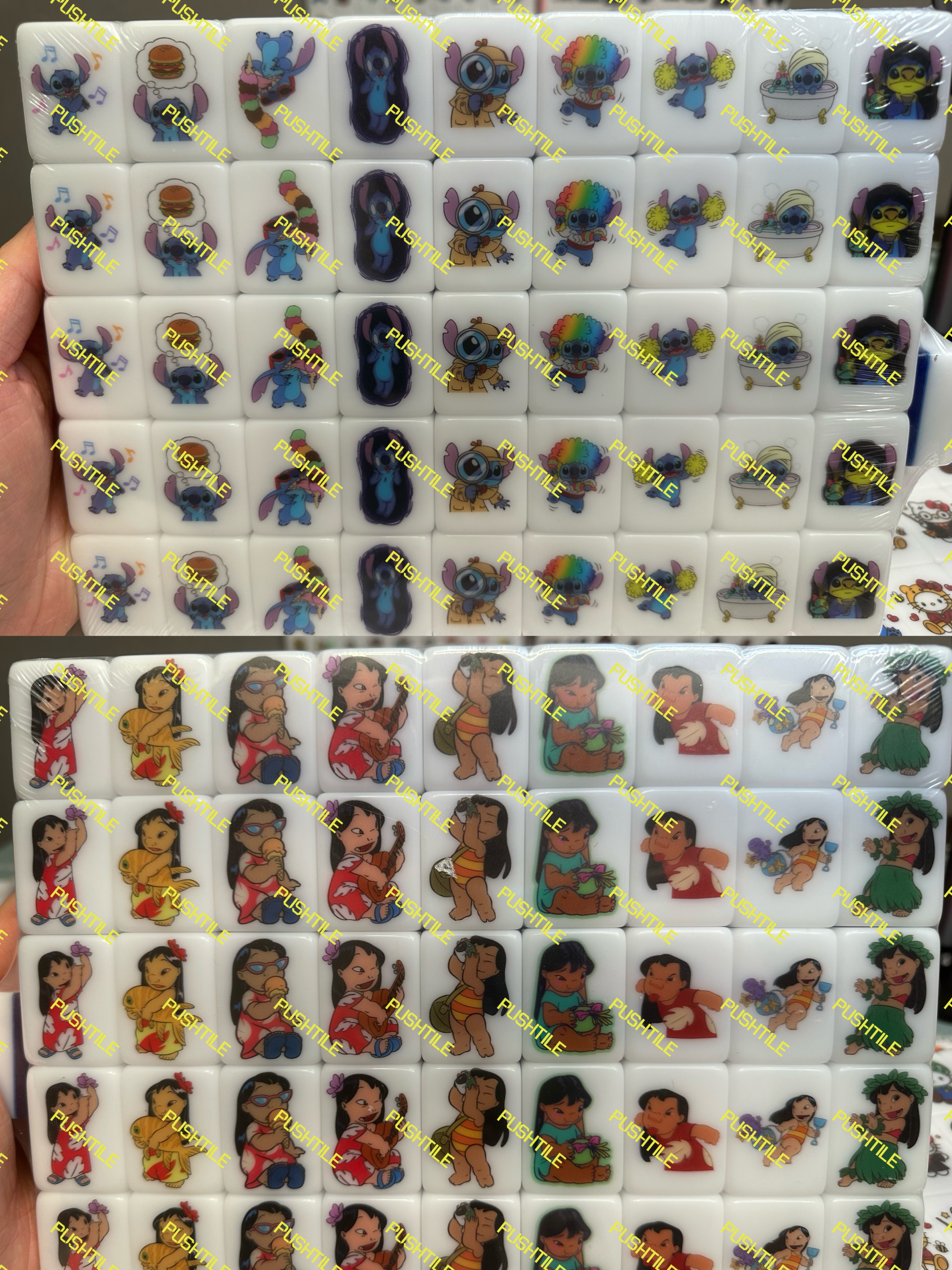 Push Tile Game Deluxe 2 Player Set（ Stitch VS Lilo ）91 Tiles