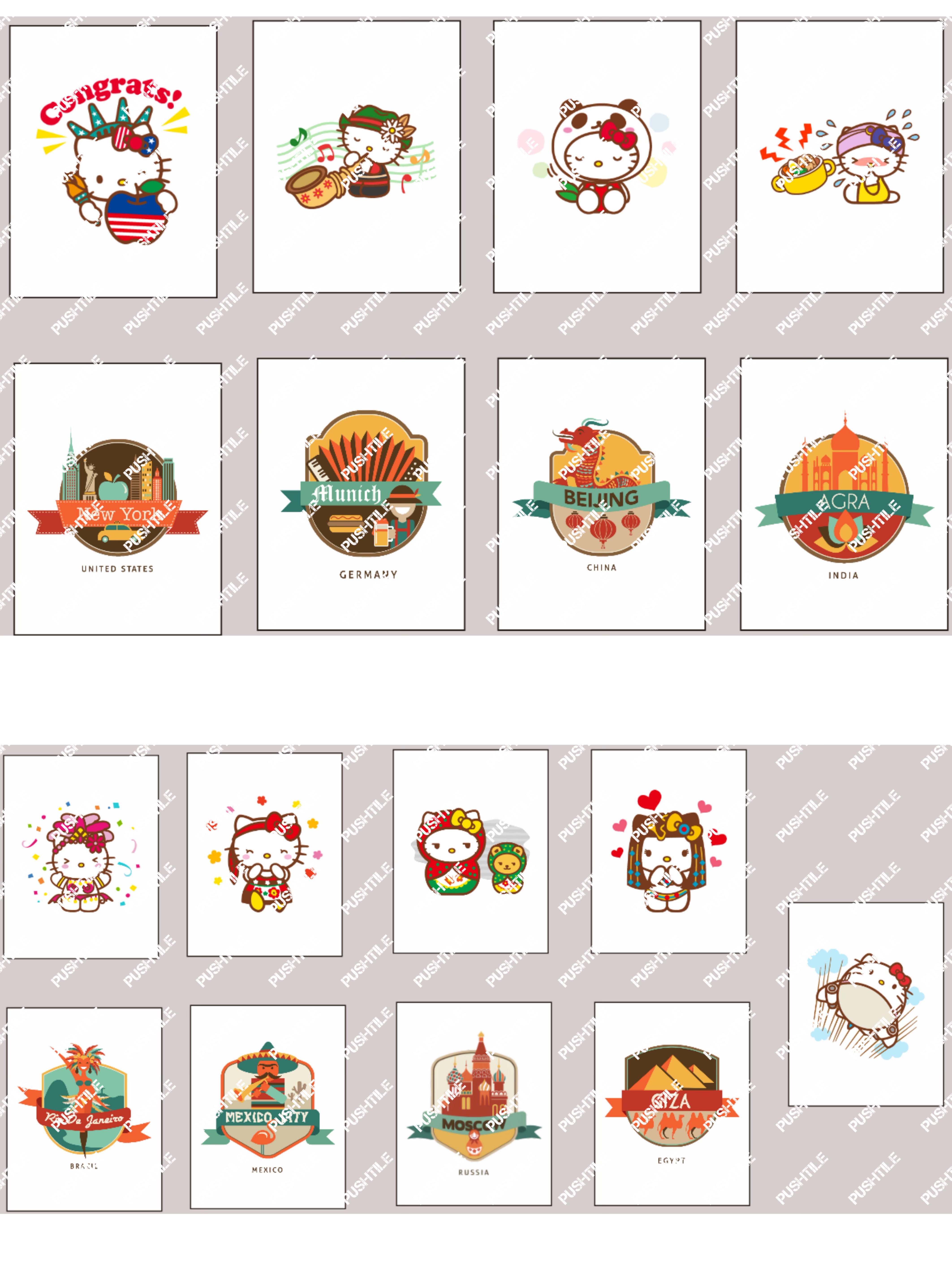 Push Tile Game 2 Player Set（ Sanrio HK World Tour - Vol.1 ）65 Tiles