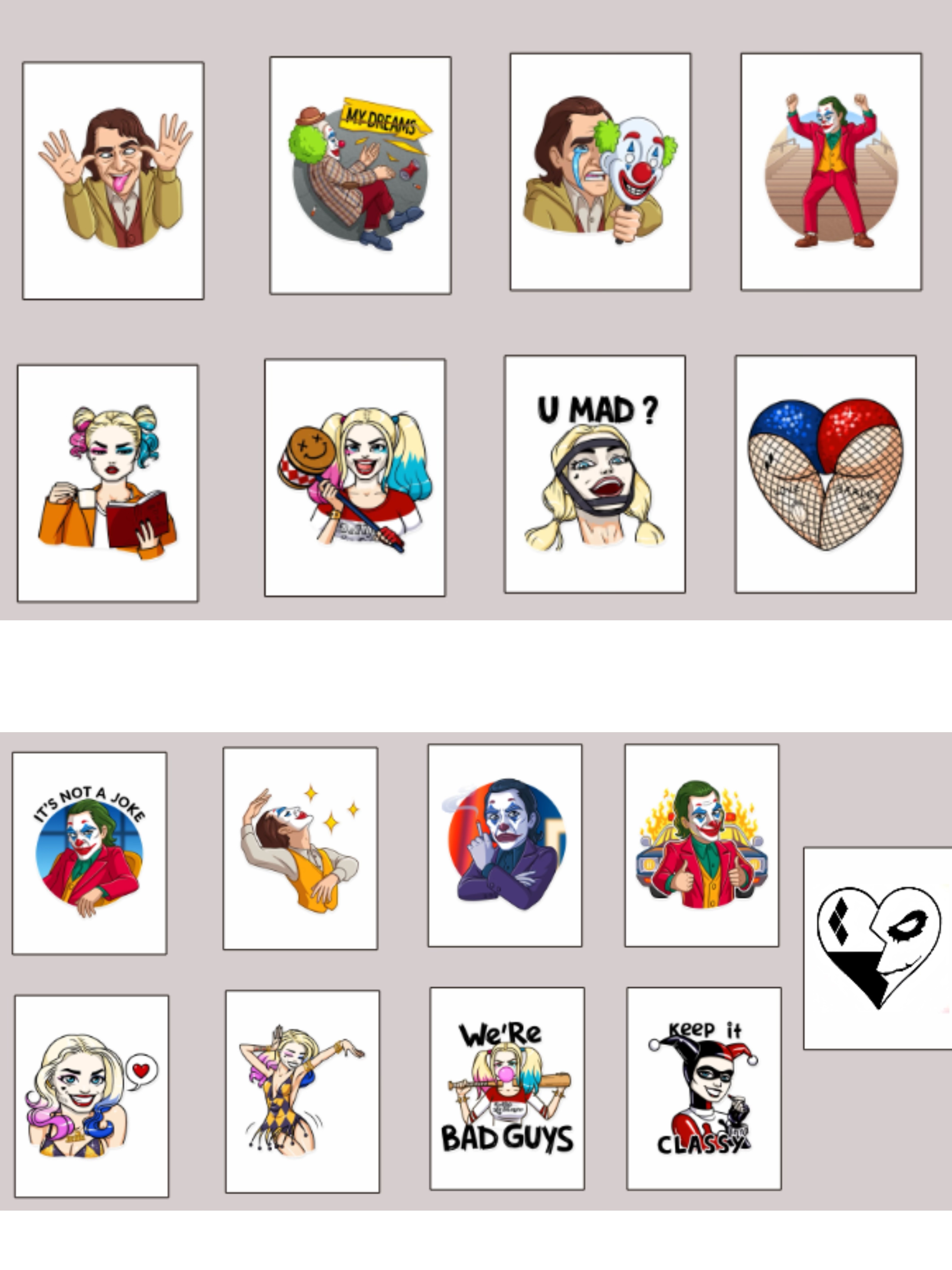 Push Tile Game Premium 2 Player Set（ Joke & Harley Quinn ）65 Tiles