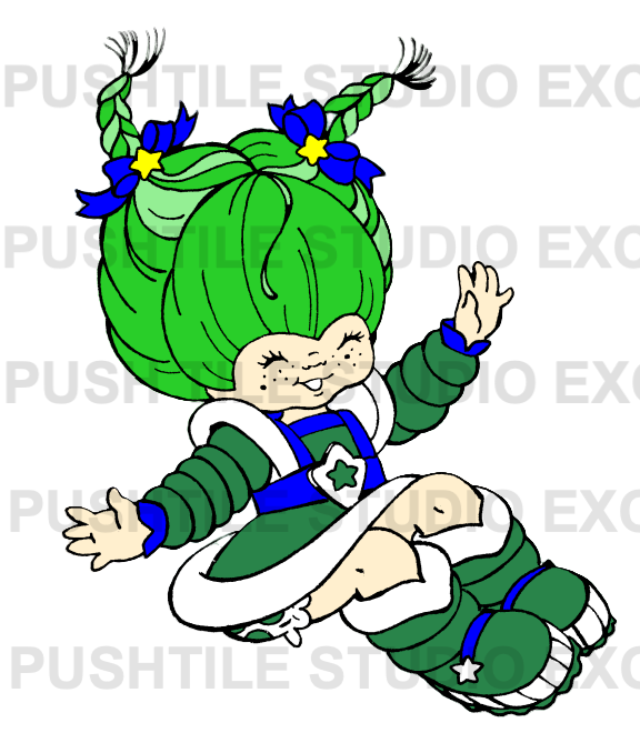 Push Tile Game 2 Player Set ( Rainbow Brite 1980s - Colour Kids & Sprite ) 65 Tiles