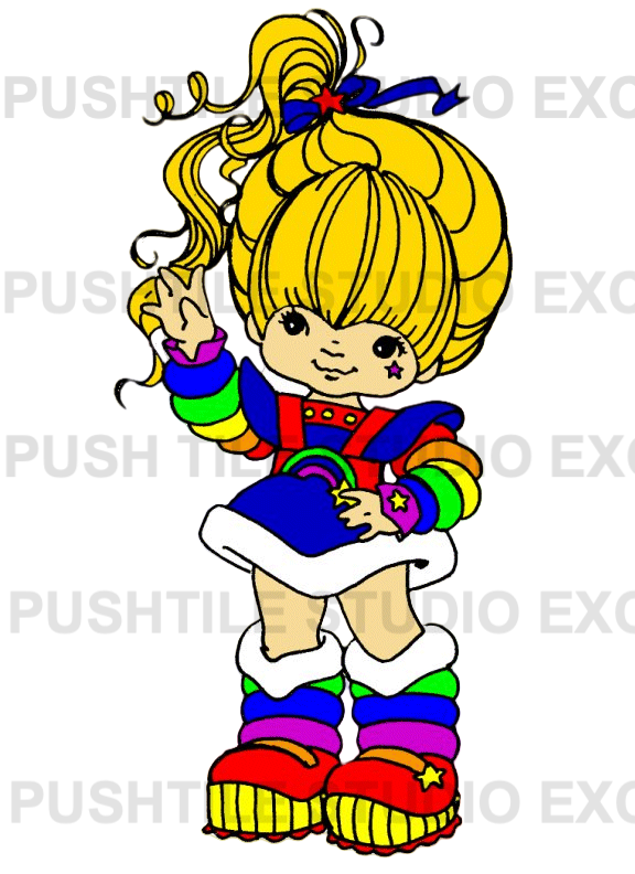 Push Tile Game 2 Player Set ( Rainbow Brite 1980s - Colour Kids & Sprite ) 65 Tiles