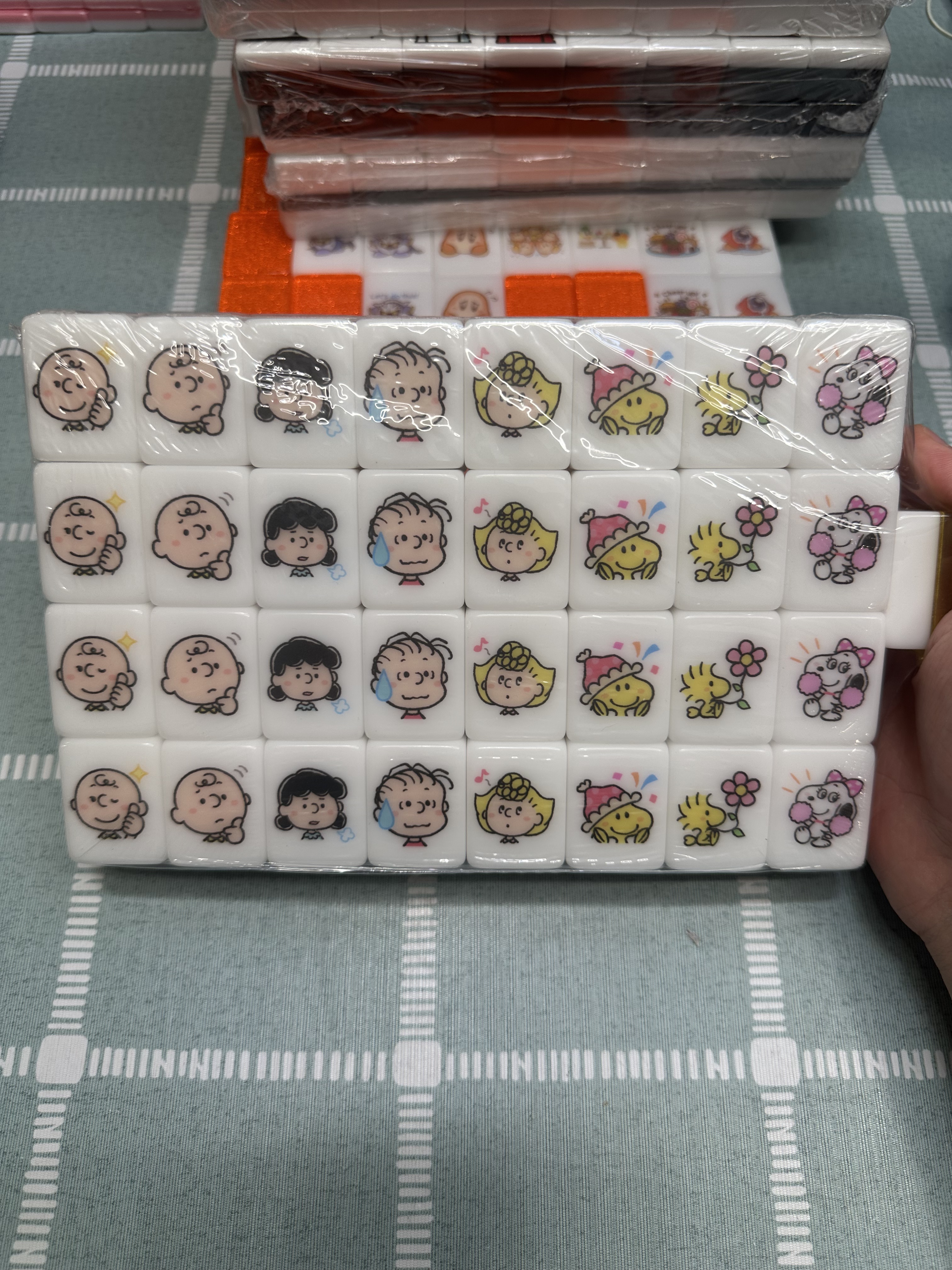 PushTile Mahjong Tile Game Sunrise Yellow 65 tiles ( Snoopy and friends ) tiktok new viral trending rummy dominos