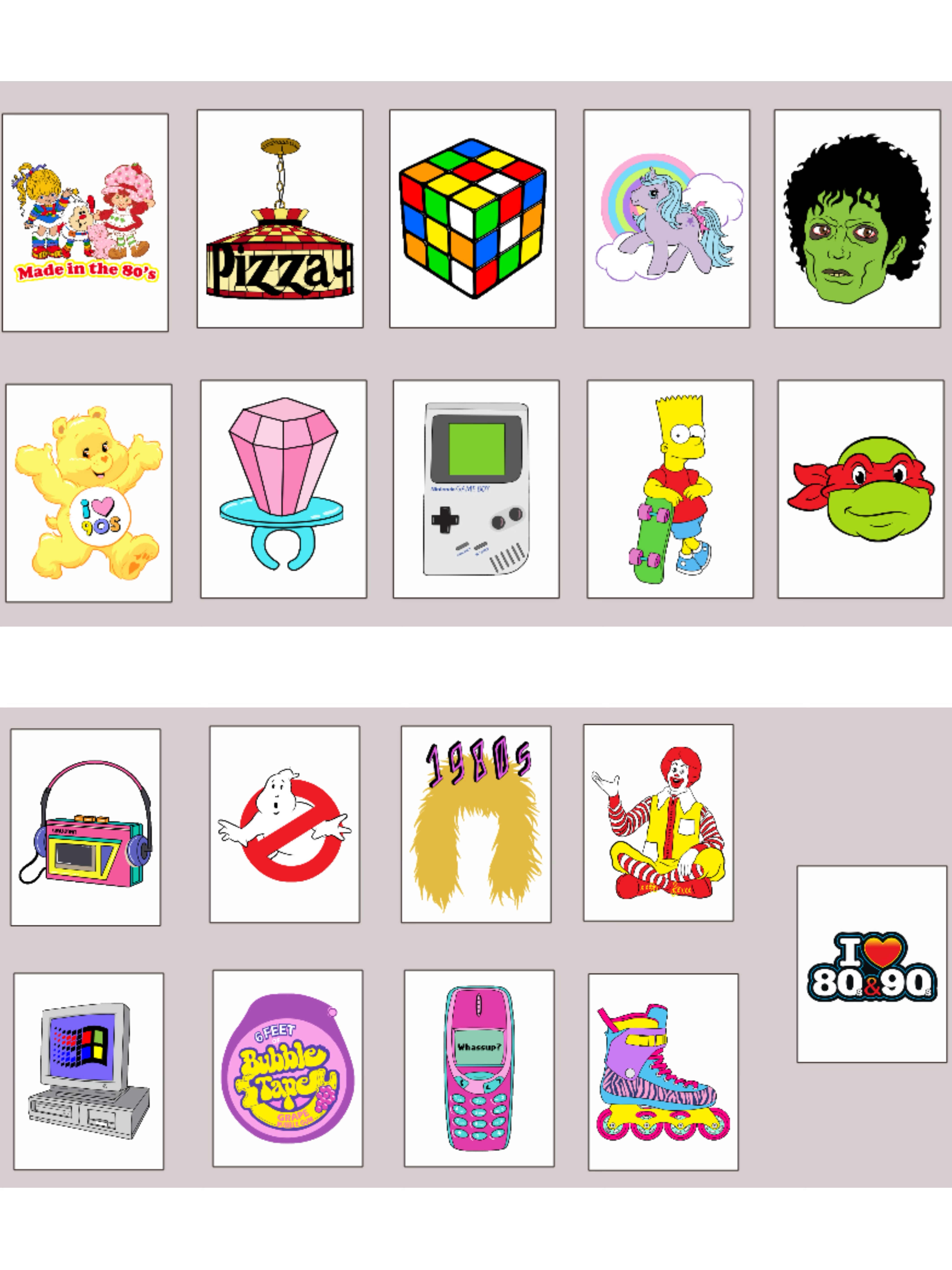 Push Tile Game Deluxe 2 Player Set（ The 80s VS 90s ）91 Tiles