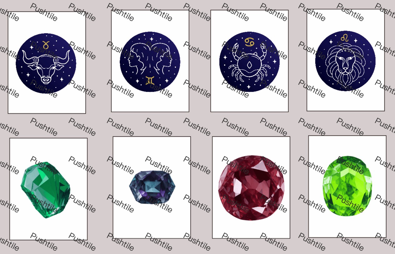 Pre-oreder Push Tile Game Deluxe 2 Player Set（ 12 Zodiac VS Birthstone ）97 Tiles