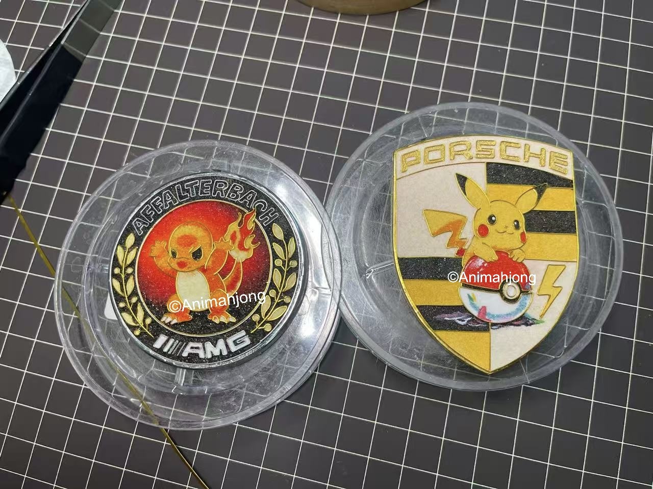 [Heritage Enamel Custom Car Badge - Pikachu | Master Artisan Hand-Painted Emblem