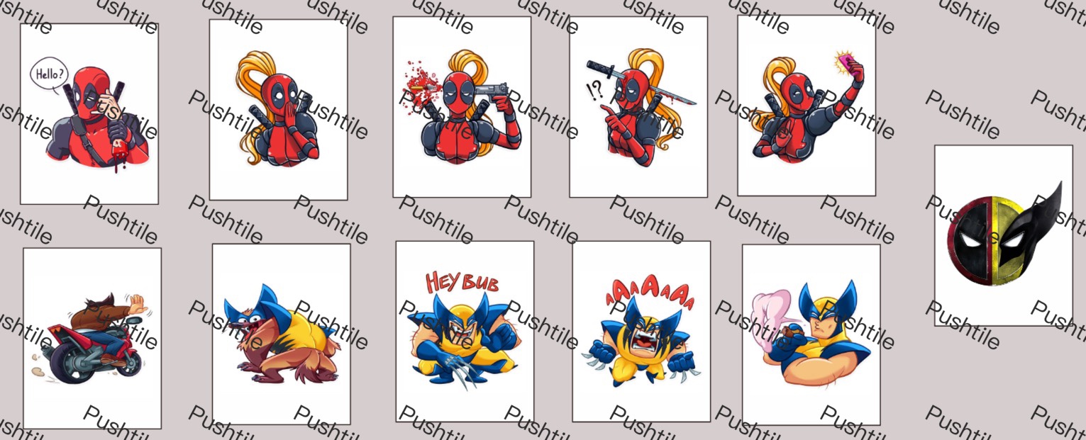 Pre-oreder Push Tile Game Deluxe 2 Player Set（ Deadpool VS Wolverine）91 Tiles