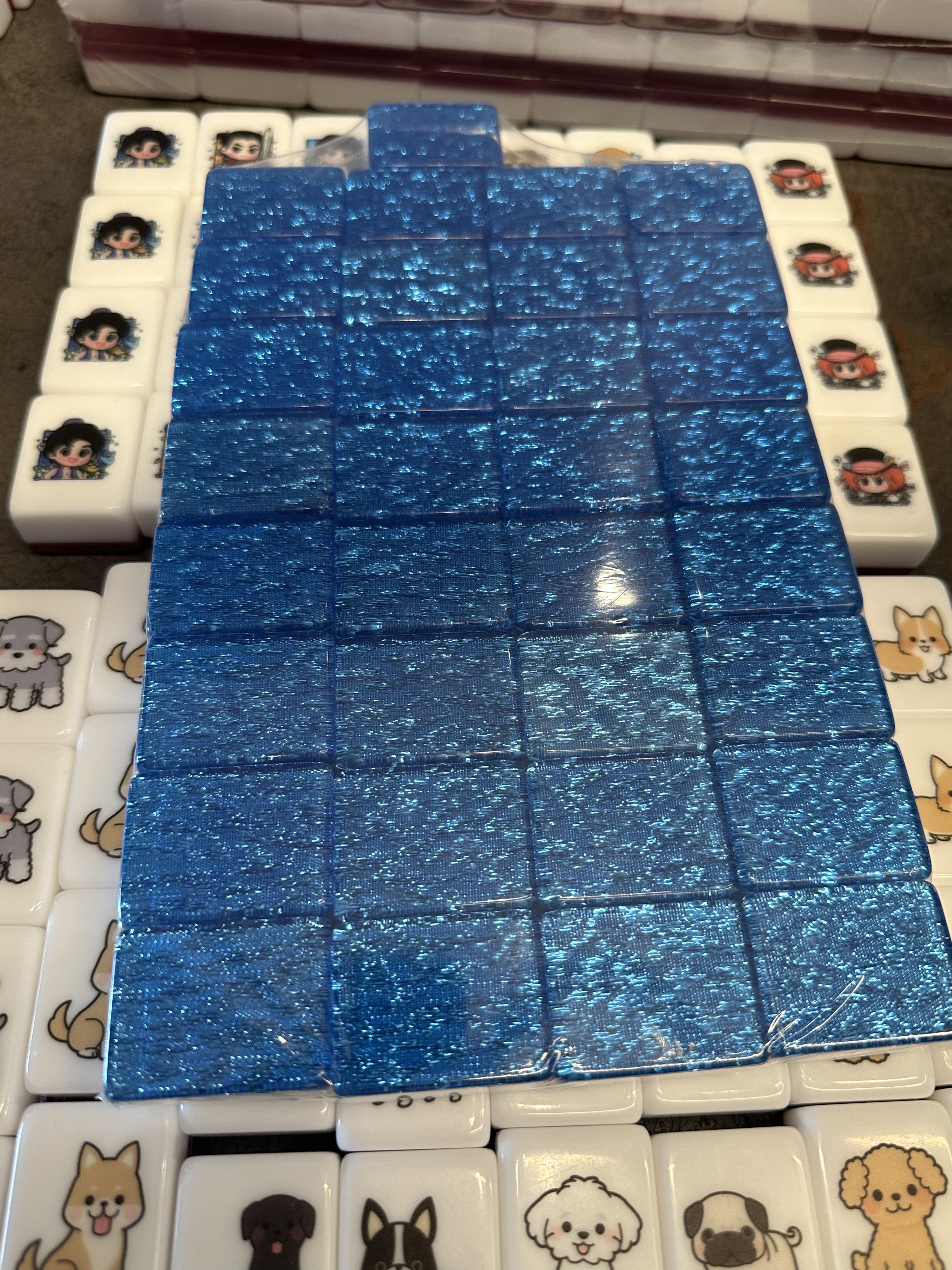 Push Tile Mahjong Tile Game Blank Premium Glitter Back Tile ( 40 mm ) - Different Colors 