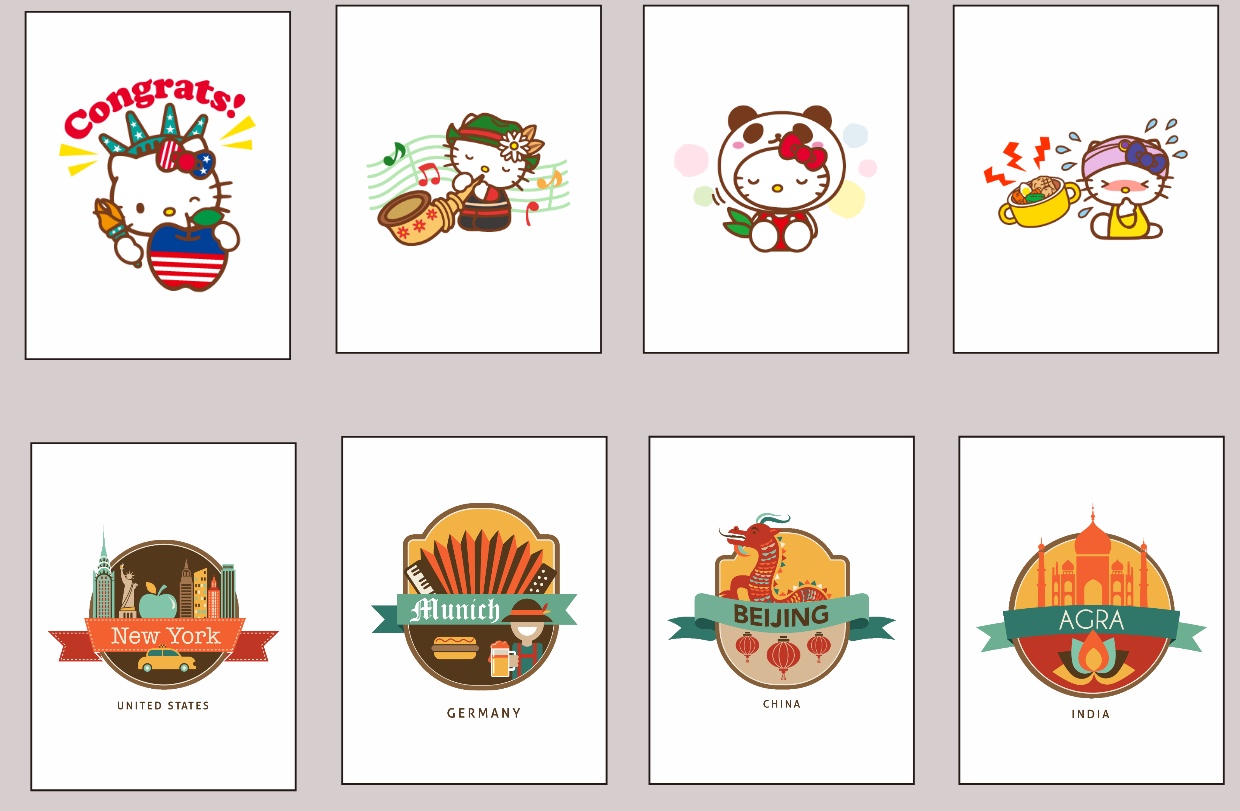 Push Tile Game 2 Player Set（ Sanrio HK World Tour - Vol.1 ）65 Tiles