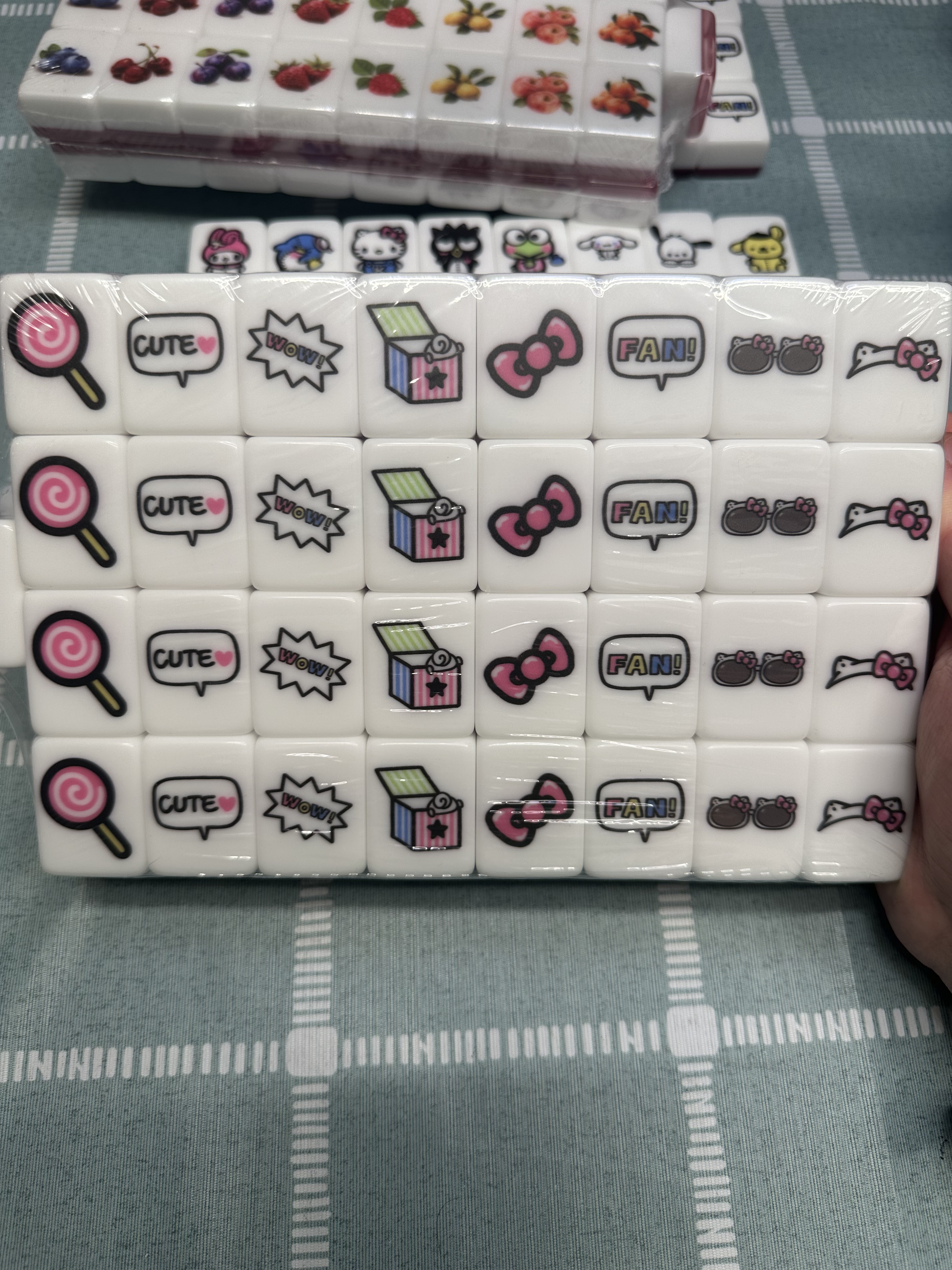  Push Tile Mahjong Tile Game Pink 65 tiles ( Sanrio Doll Collection ) tiktok new viral trending rummy dominos