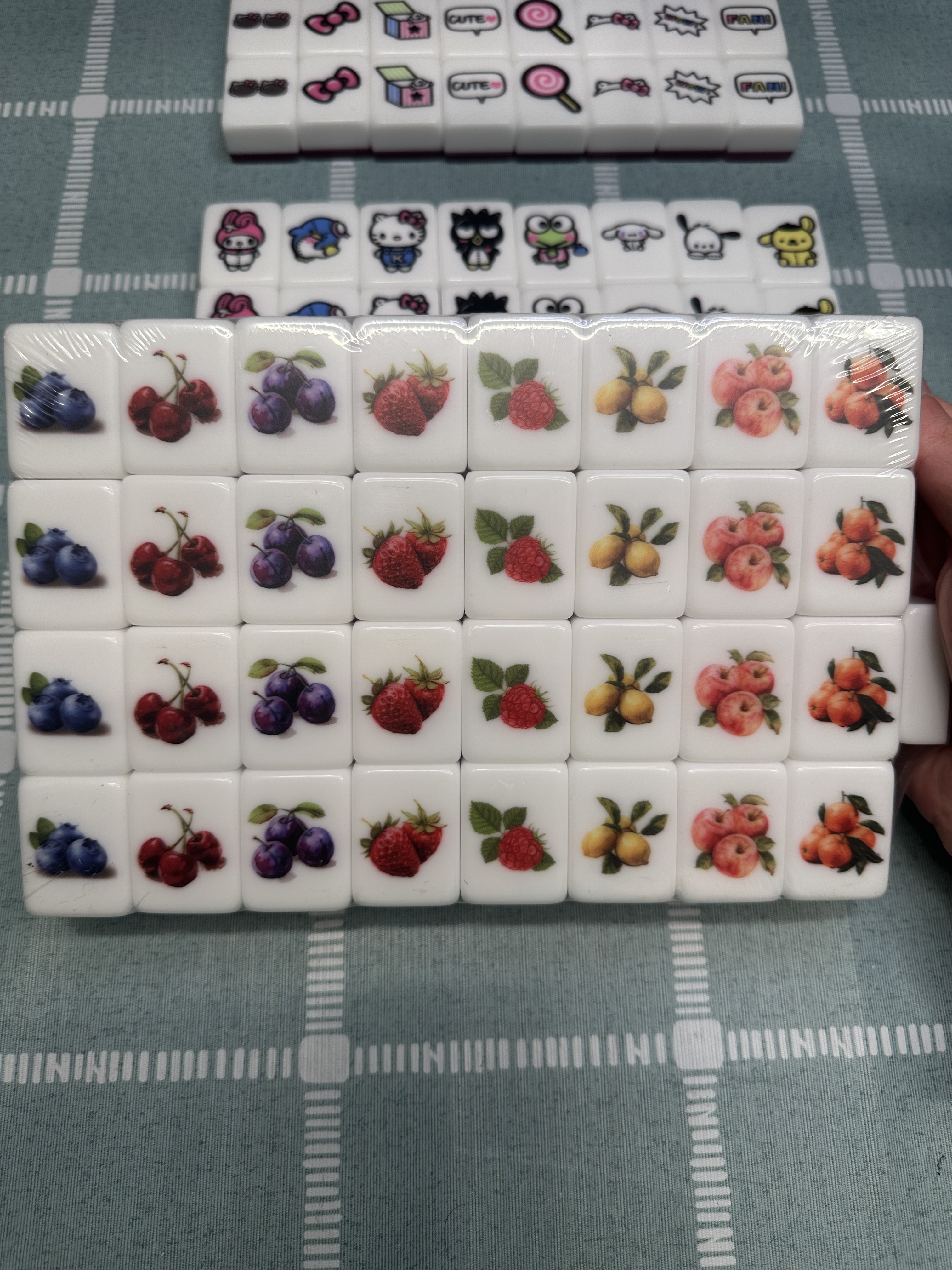 PushTile Mahjong Tile Game Red 65 tiles ( Strawberry Shorcake 1980s - Characters VS Fruits ) tiktok new viral trending rummy dominos