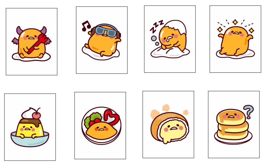 Push Tile Game  2 Player Set（ Gudetama ）65 Tiles