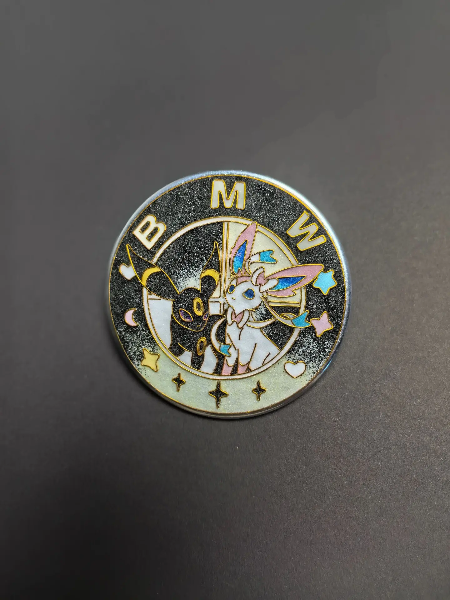 Heritage Enamel Custom Car Badge - Umbreon & Sylveon | Master Artisan Hand-Painted Emblem
