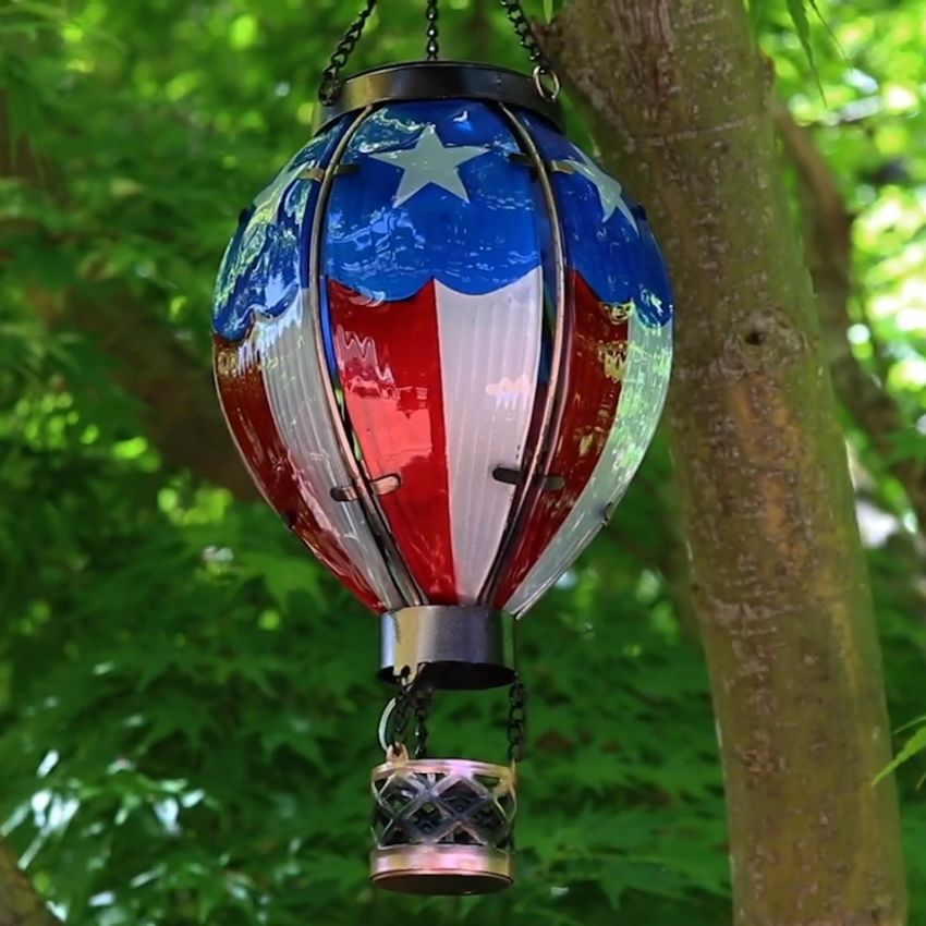 Hot Air Balloon Solar Lantern - American
