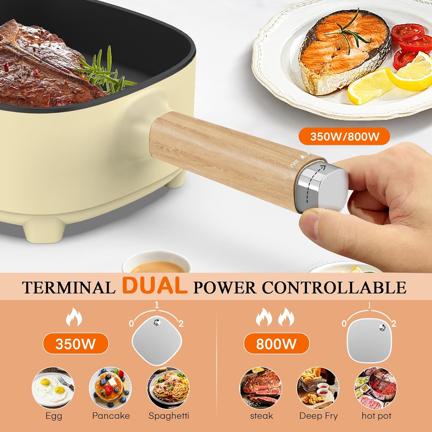 [Copy]Audecook 2L Electric Hot Pot with 8-Inch Non-Stick Pan