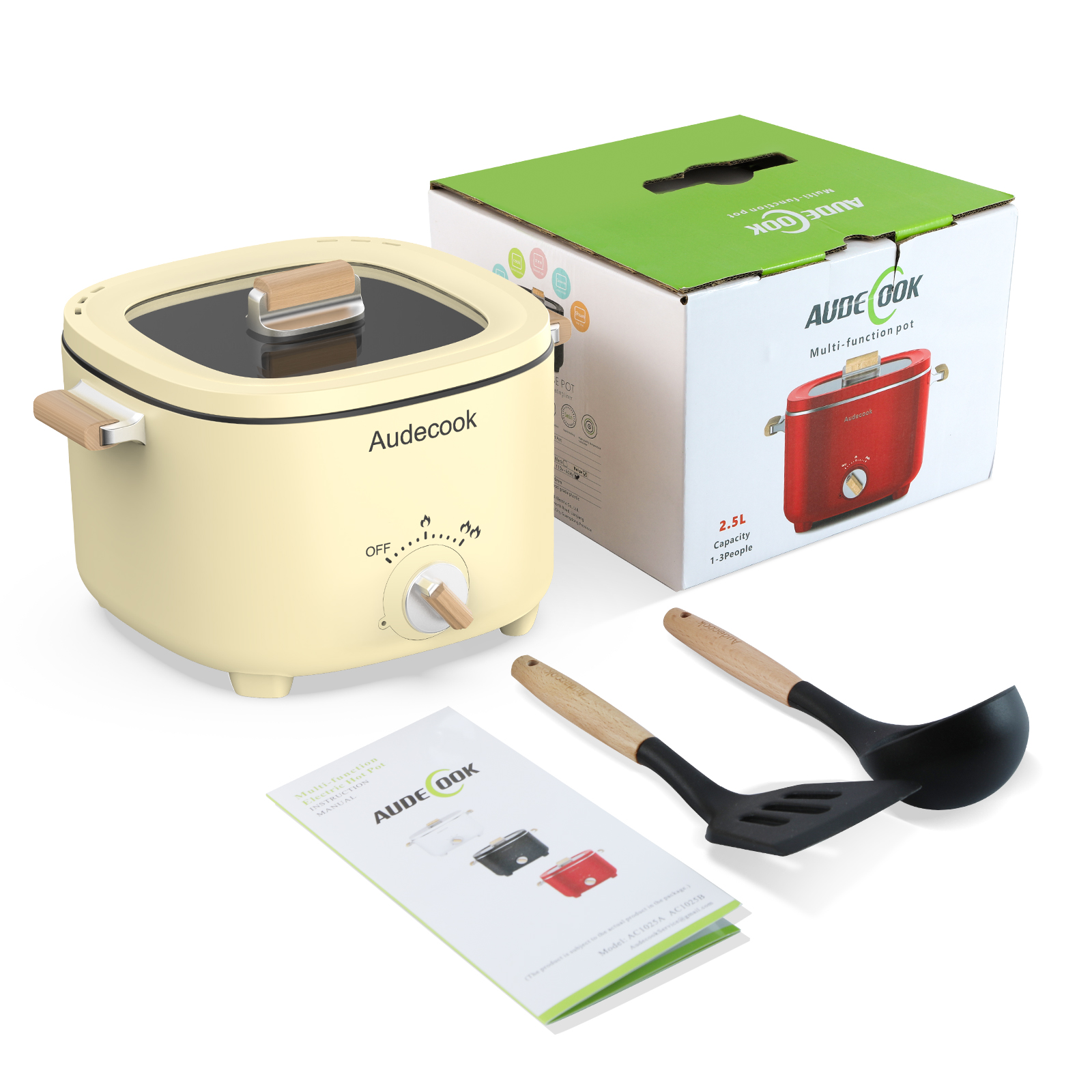 Audecook 2.5L Portable Electric Hot Pot: Versatile Multicooker for Travel