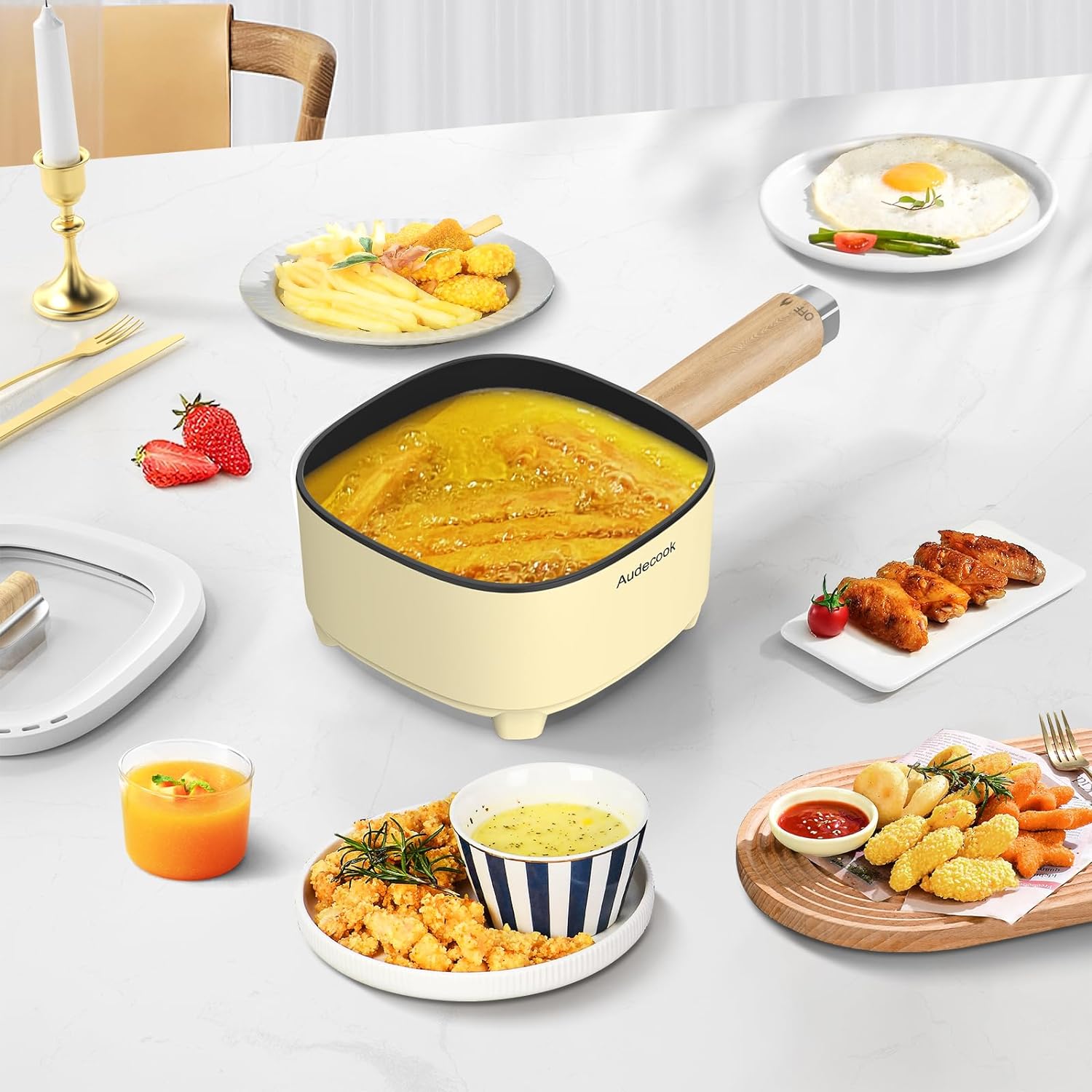 [Copy]Audecook 2L Electric Hot Pot with 8-Inch Non-Stick Pan