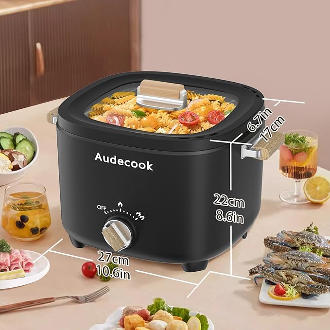 Audecook 2.5L Portable Electric Hot Pot: Versatile Multicooker for Travel