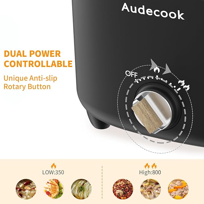 Audecook 2.5L Portable Electric Hot Pot: Versatile Multicooker for Travel