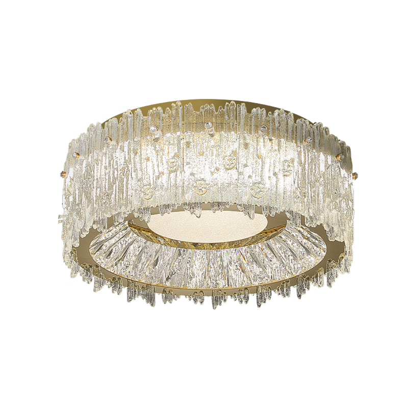 BETTI'S Modern Ringed Crystal LED Ceiling Light Flush Mount