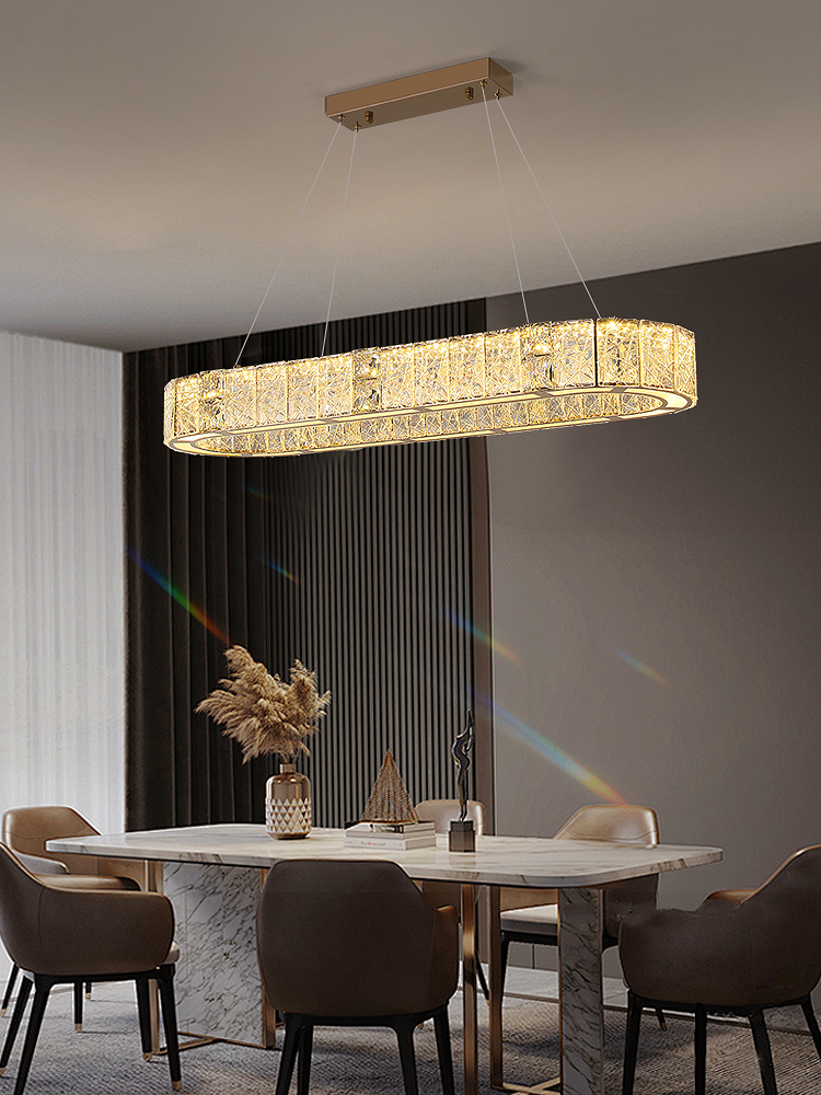 BETTI'S 37 1/2'' Wide Soft Gold Crystal Island Chandelier Kitchen Pendant Light 