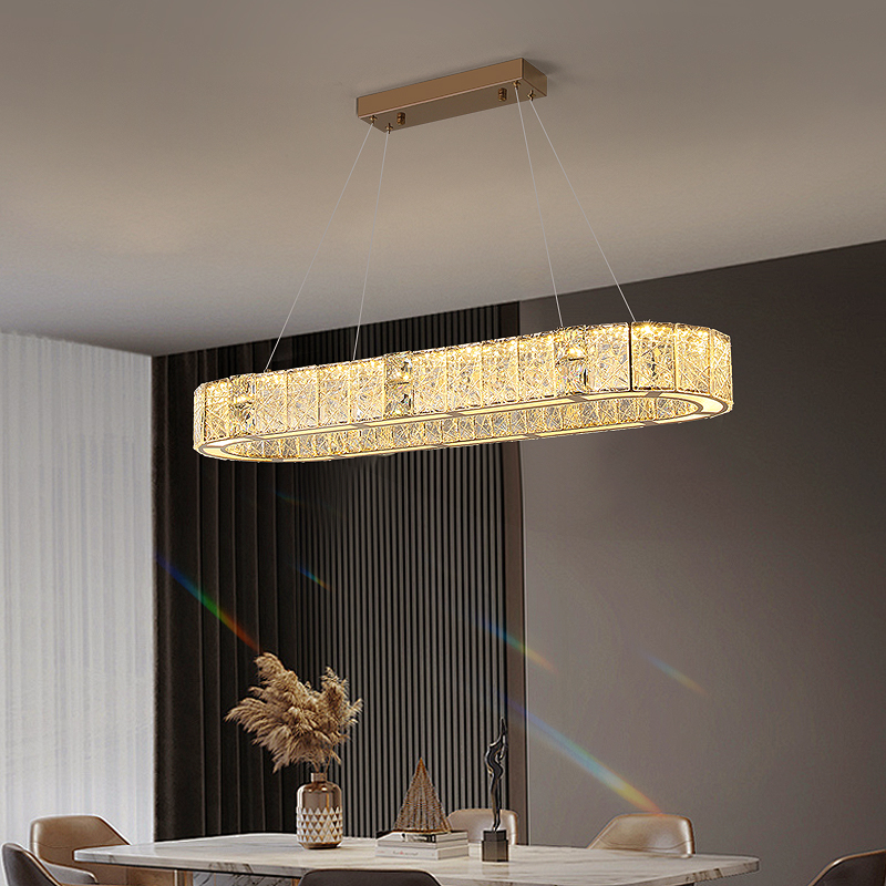 BETTI'S 37 1/2'' Wide Soft Gold Crystal Island Chandelier Kitchen Pendant Light 