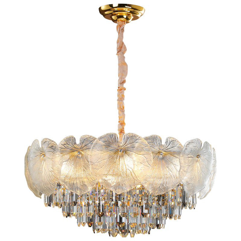 BETTI'S Crystal Chandelier for Living Room Polished Nickel Finish 9020