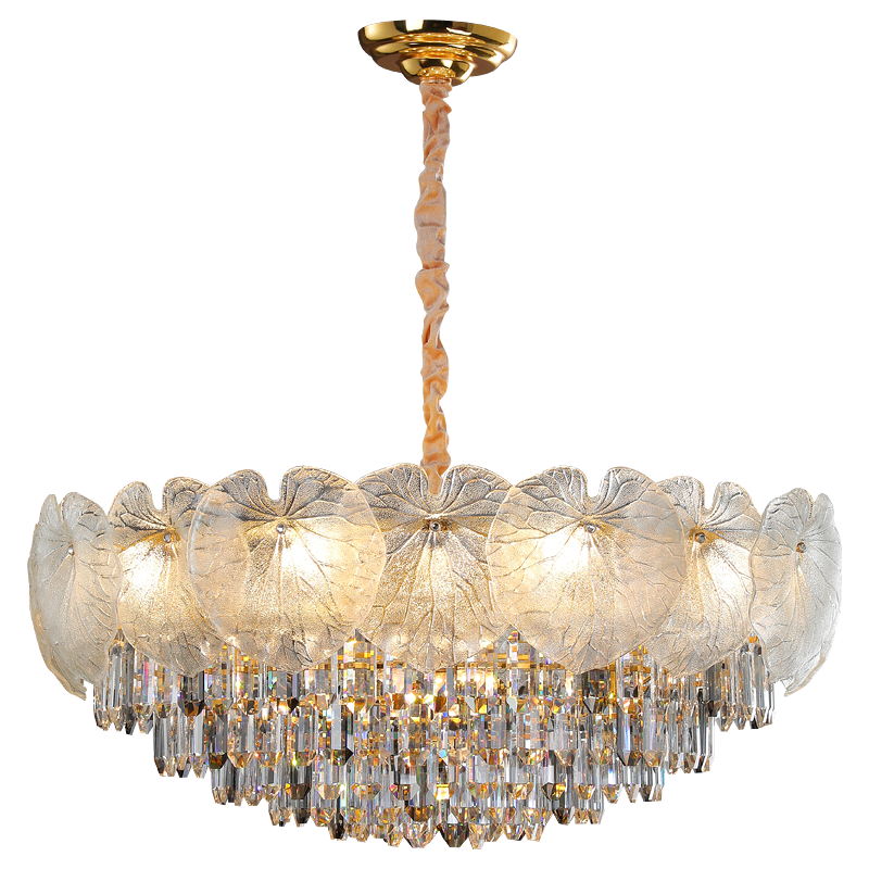 BETTI'S Crystal Chandelier for Living Room Polished Nickel Finish 9020