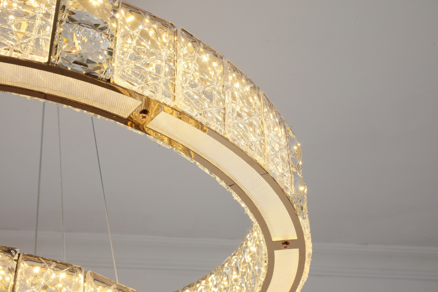 BETTI'S 37 1/2'' Wide Soft Gold Crystal Island Chandelier Kitchen Pendant Light 